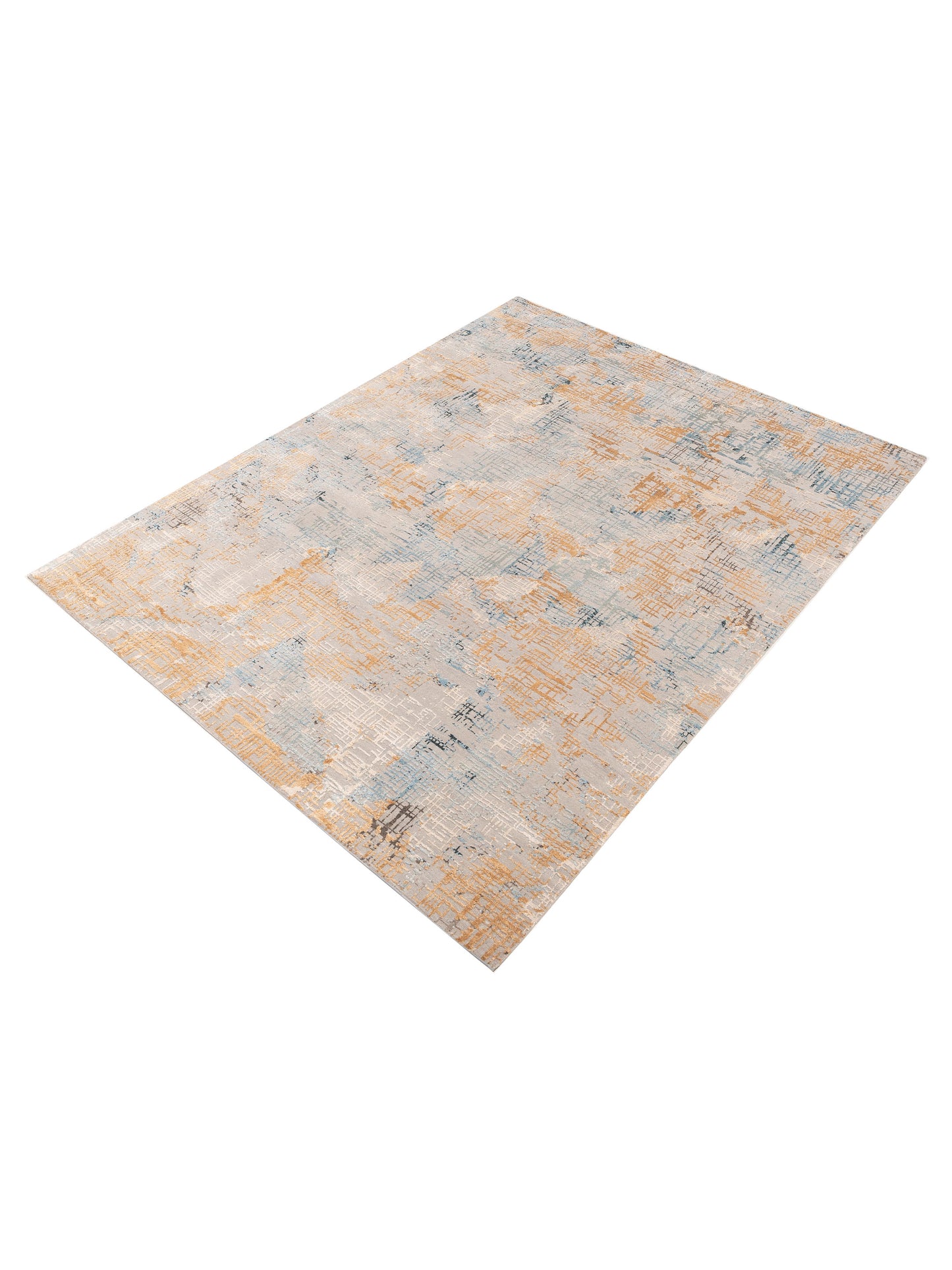 Dazzling 151880 Light Gray Gold 7.10x10.1 Hand Knotted Rug