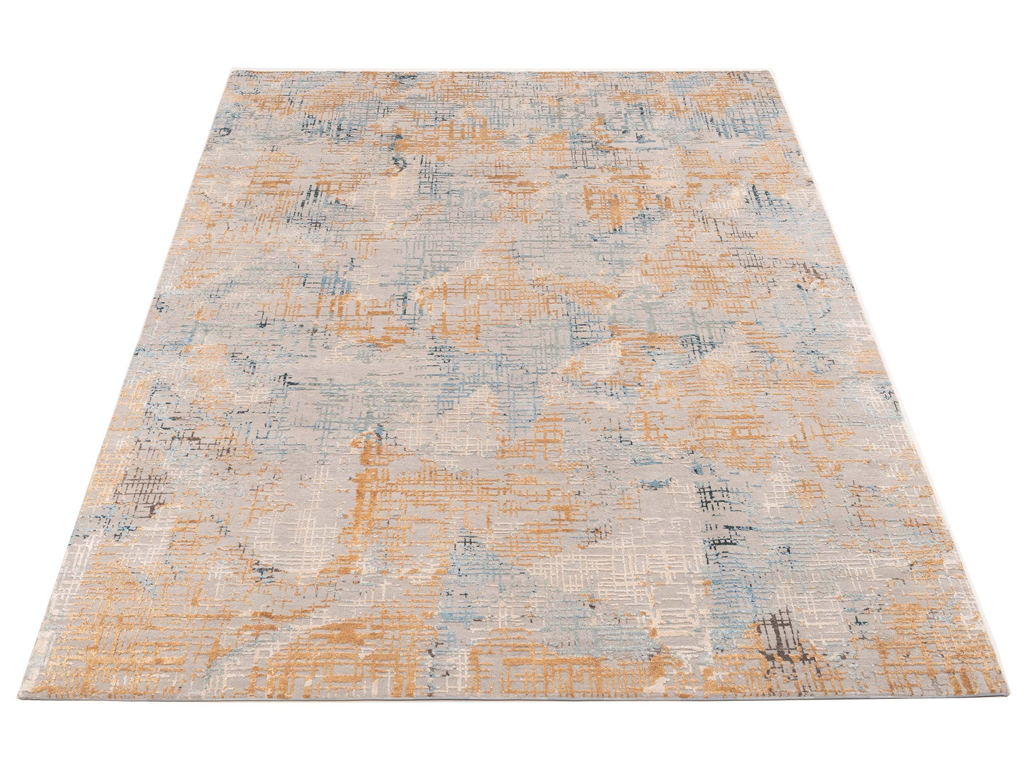 Dazzling 151880 Light Gray Gold 7.10x10.1 Hand Knotted Rug