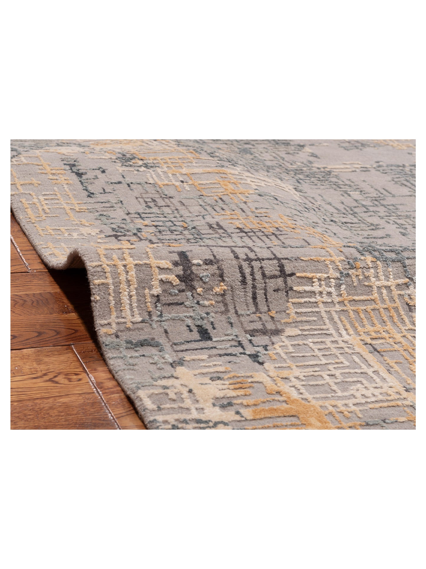 Dazzling 151881 Gray Gold 9.1x12.2 Hand Knotted Rug