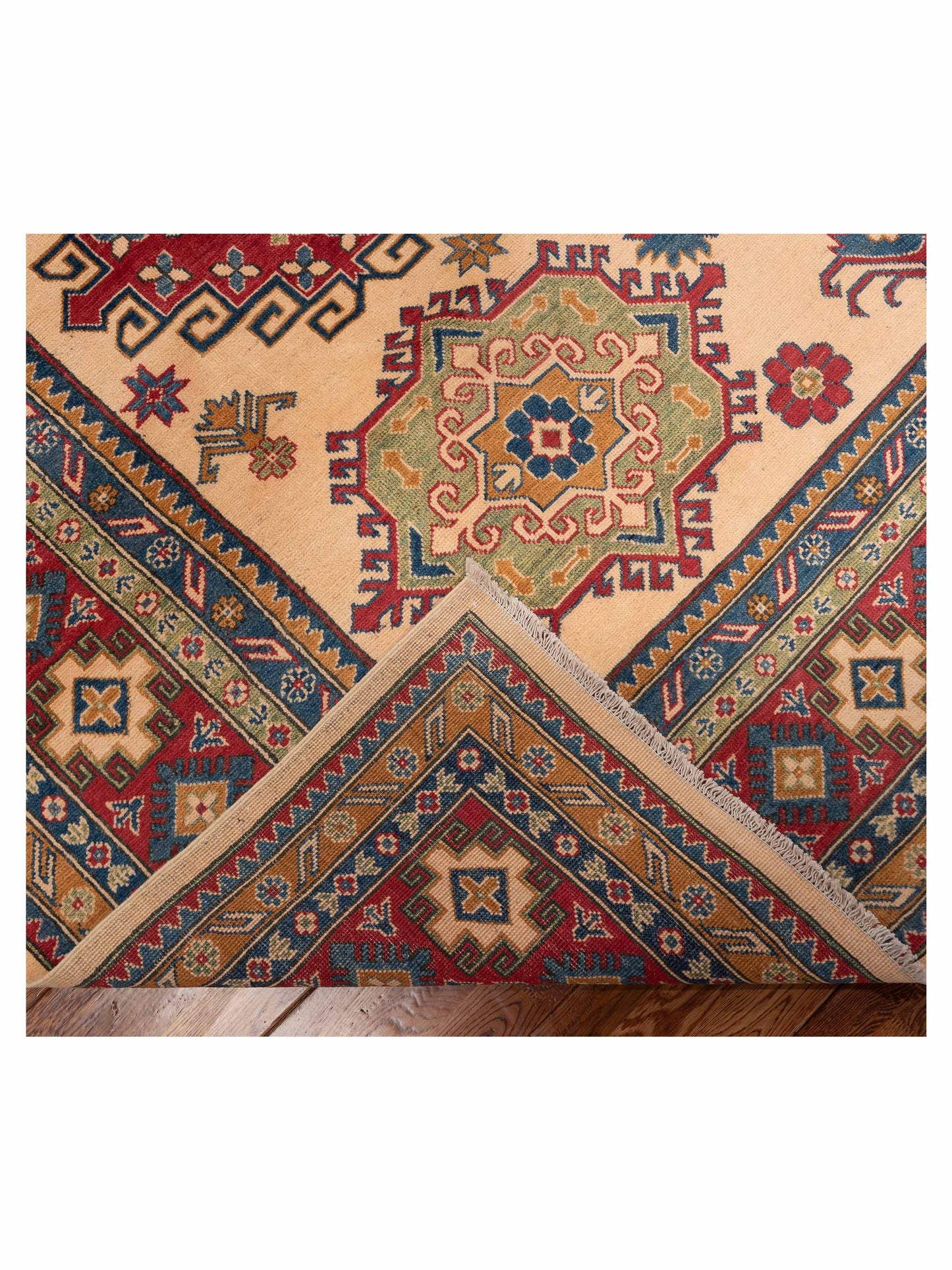 Kazak 151922 Ivory Red 9x11.9 Hand Knotted Rug