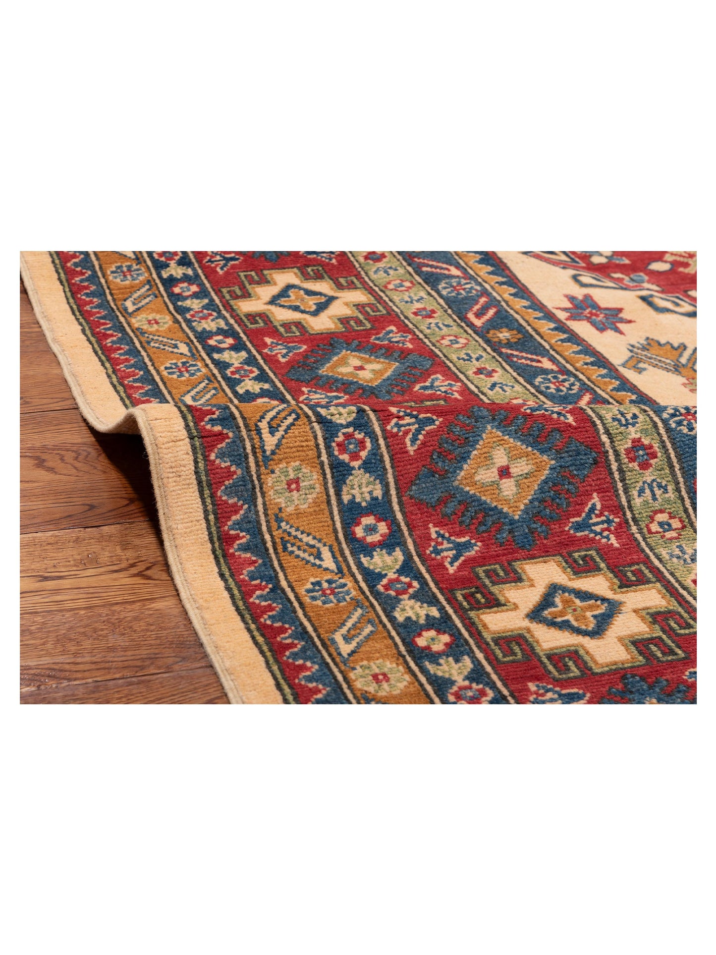 Kazak 151922 Ivory Red 9x11.9 Hand Knotted Rug