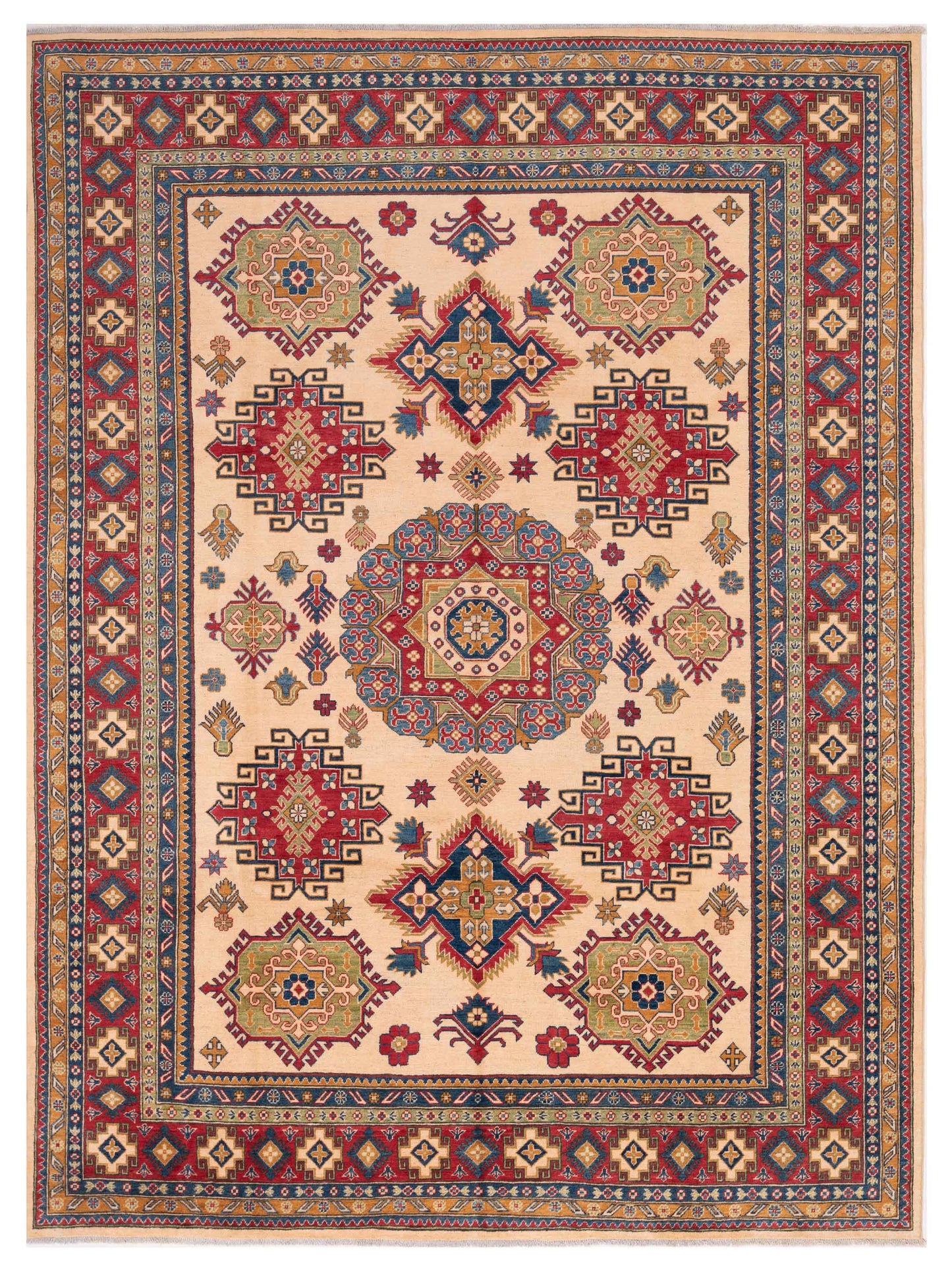 Nomad Kazak Ivory Red Tribal