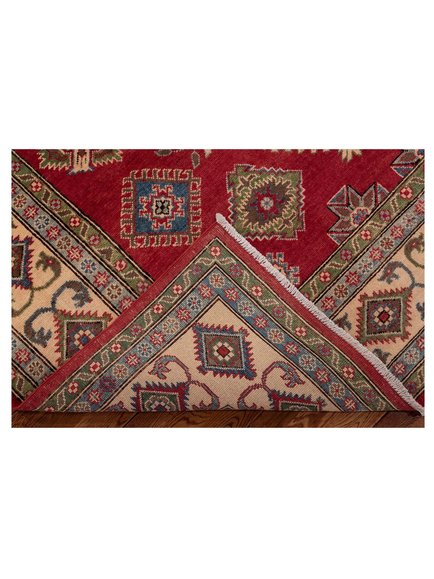 Kazak 151933 Red Ivory 6.8x9.9 Hand Knotted Rug