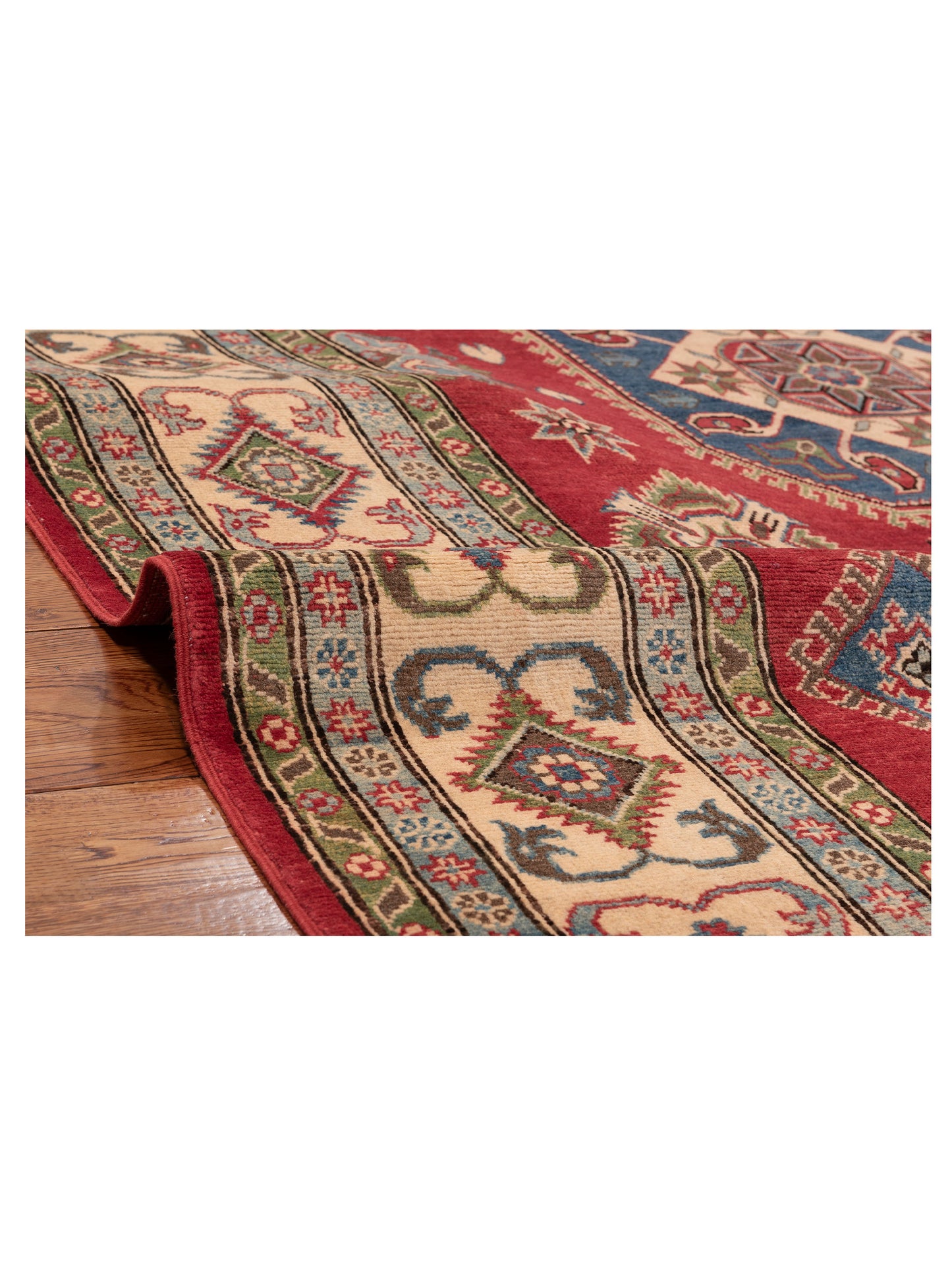 Kazak 151933 Red Ivory 6.8x9.9 Hand Knotted Rug