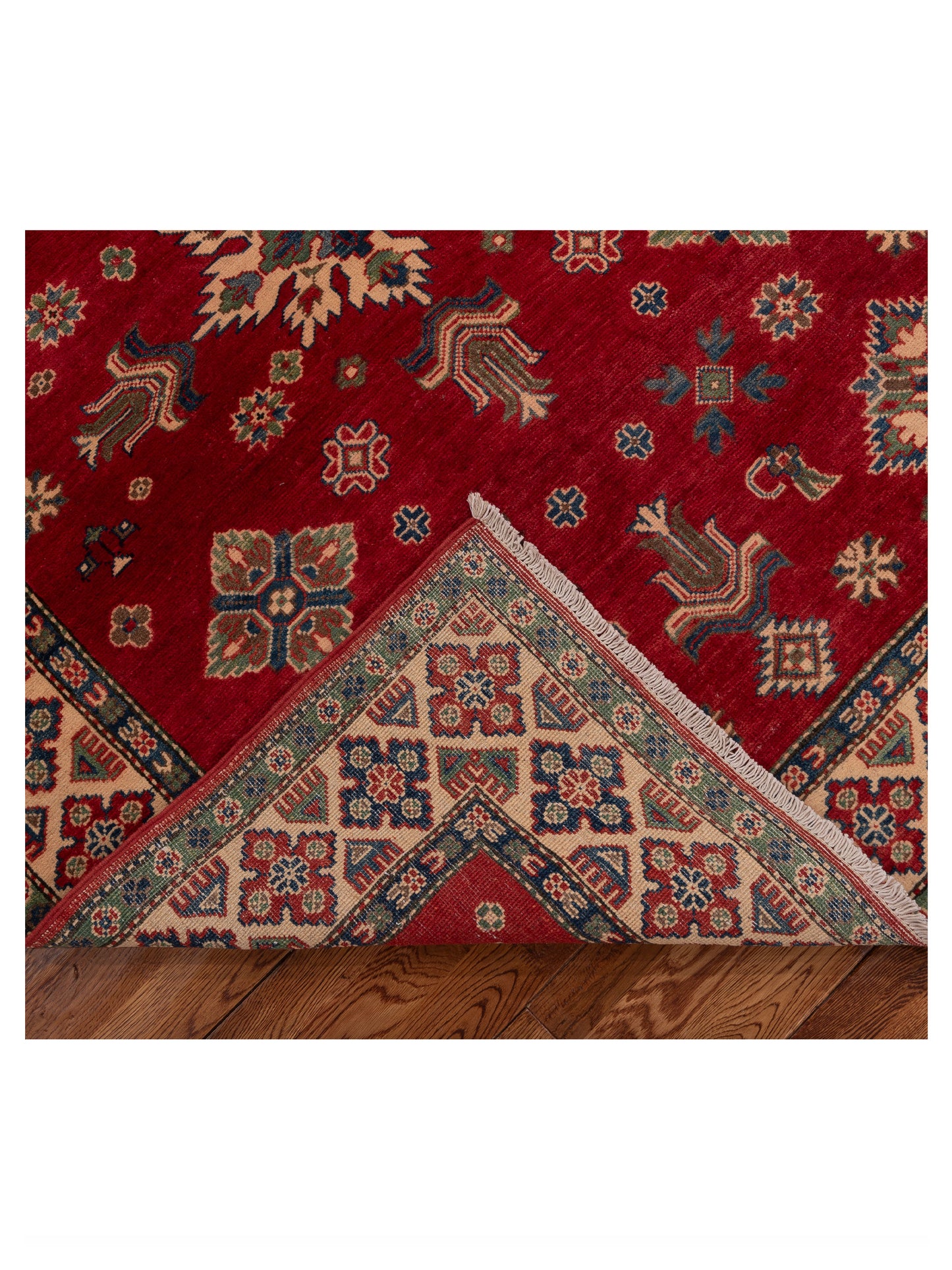 Kazak 151934 Red Ivory 5x6.7 Hand Knotted Rug