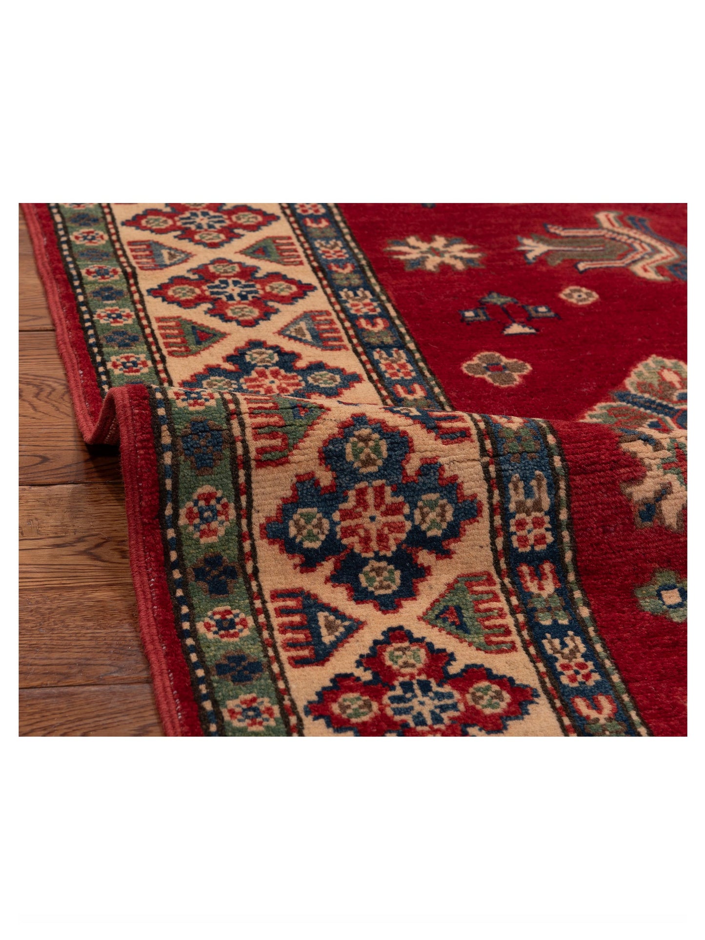 Kazak 151934 Red Ivory 5x6.7 Hand Knotted Rug