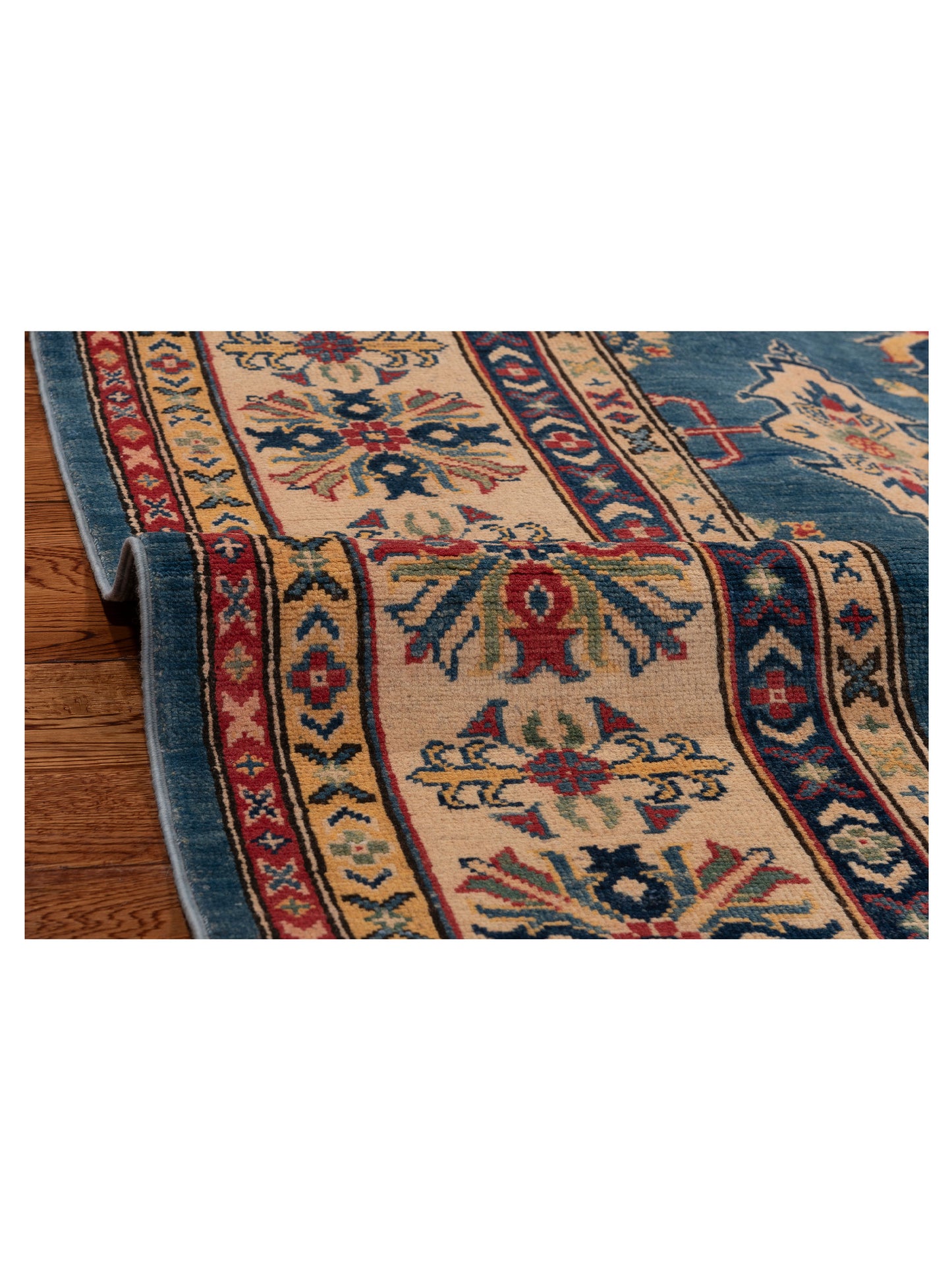 Kazak 151939 Blue Ivory 8x9.6 Hand Knotted Rug