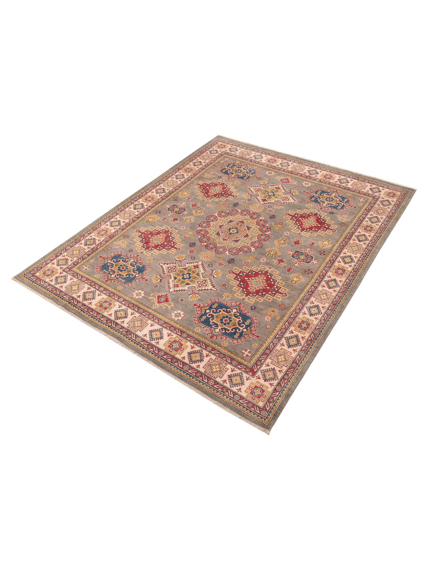 Kazak 151944 Gray Ivory 8x10 Hand Knotted Rug