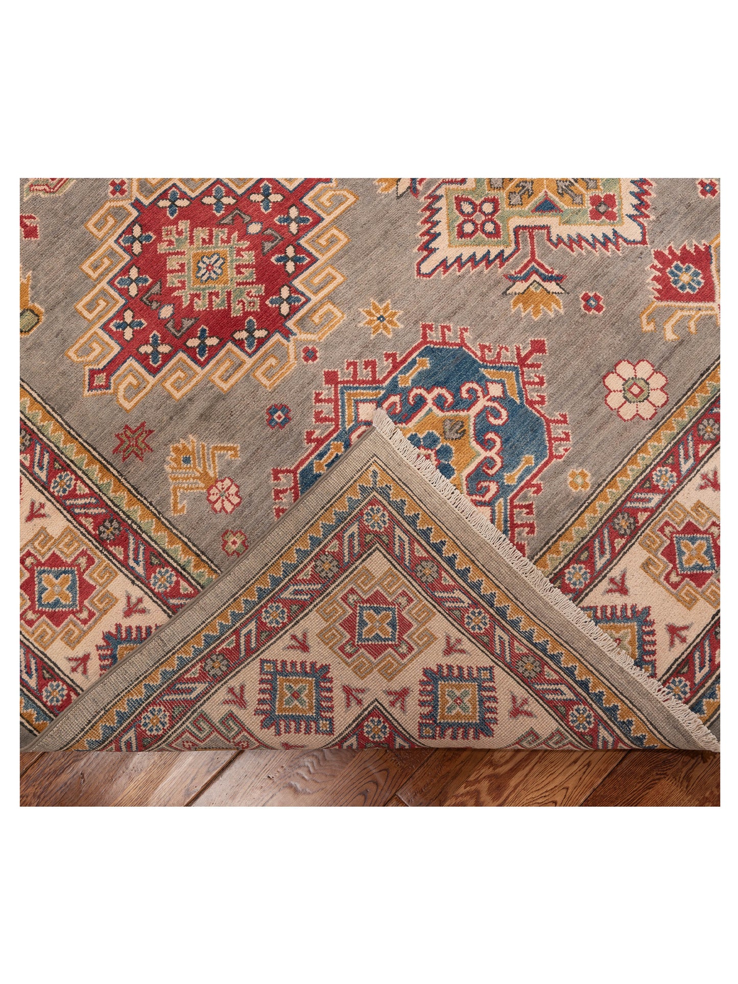 Kazak 151944 Gray Ivory 8x10 Hand Knotted Rug