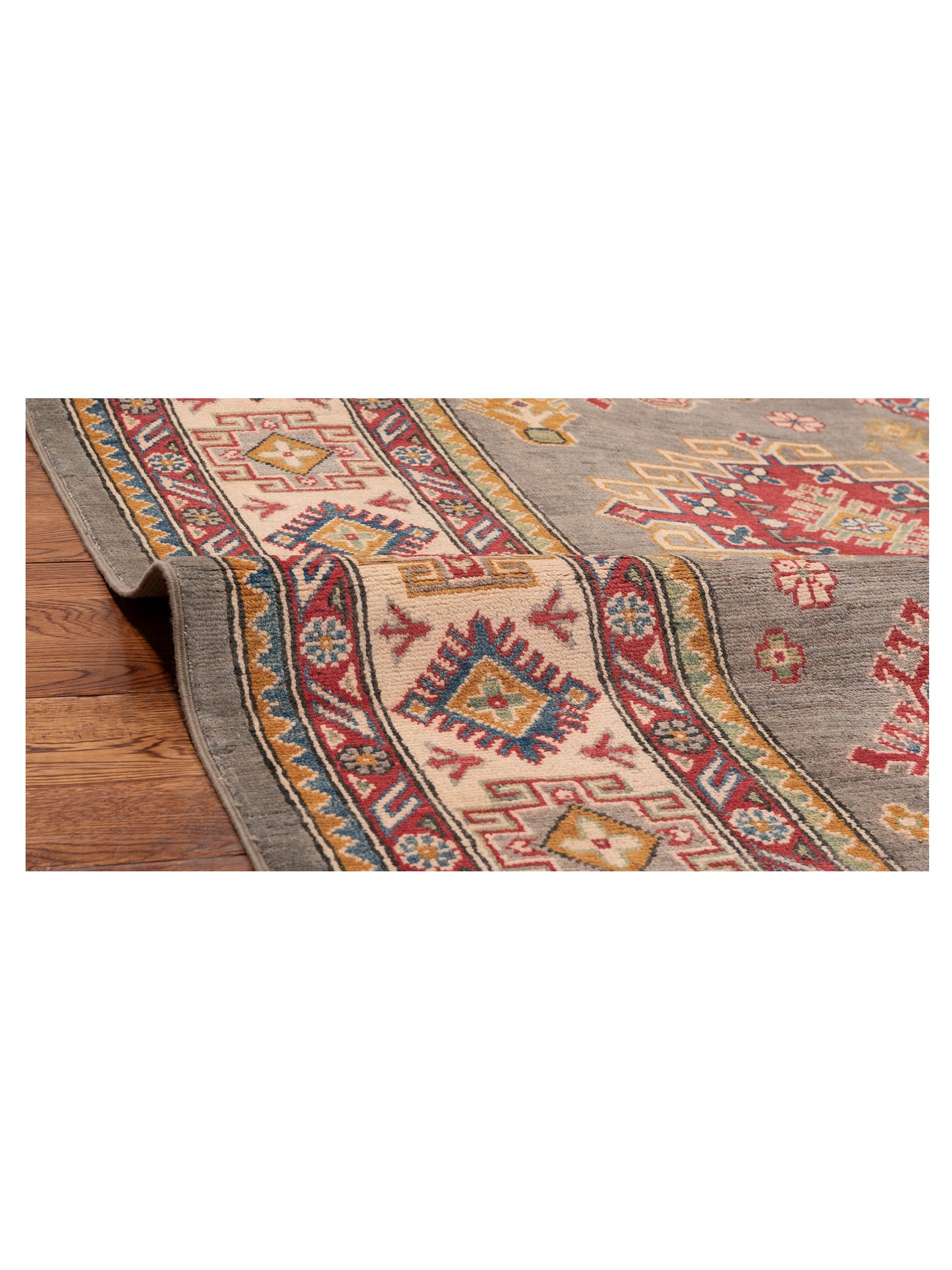 Kazak 151944 Gray Ivory 8x10 Hand Knotted Rug