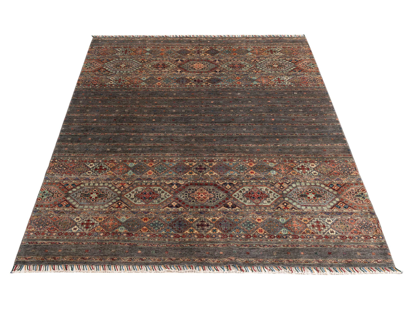 Horosan 151948 Gray Gray 8.4x9.8 Hand Knotted Rug