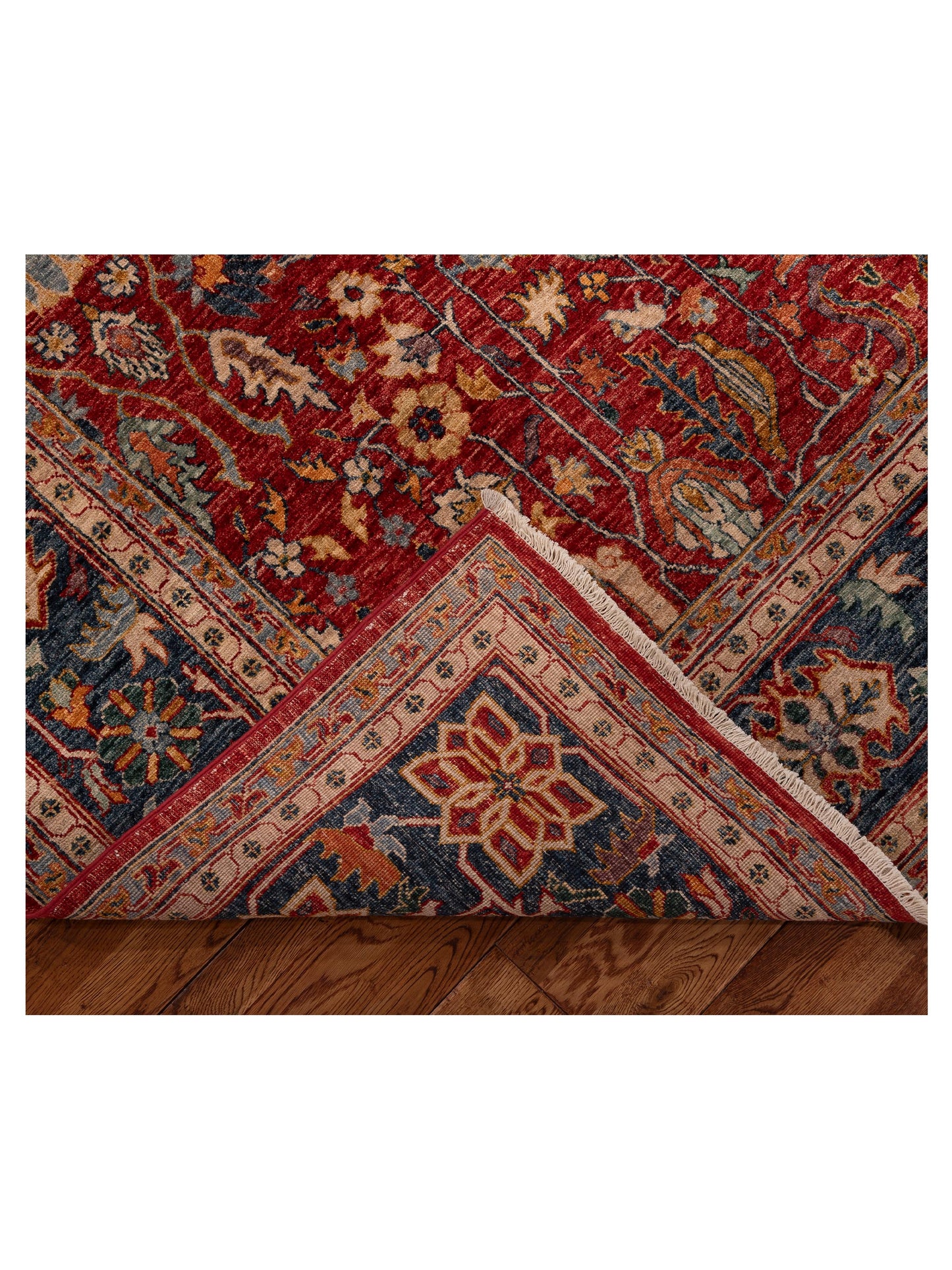 Elvan Nilay Red Navy 7.11x9.10 Hand Knotted Rug