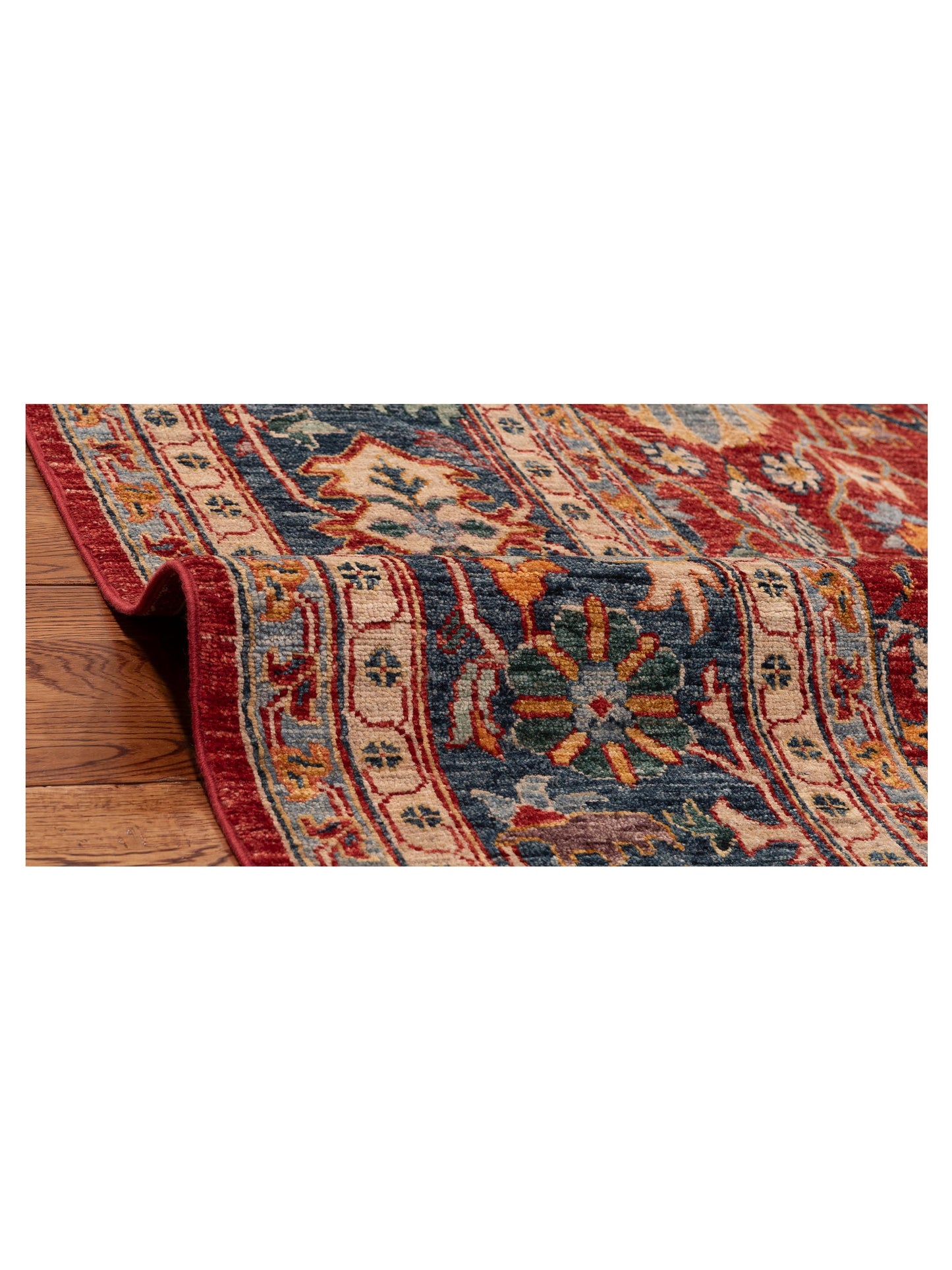 Elvan Nilay Red Navy 7.11x9.10 Hand Knotted Rug