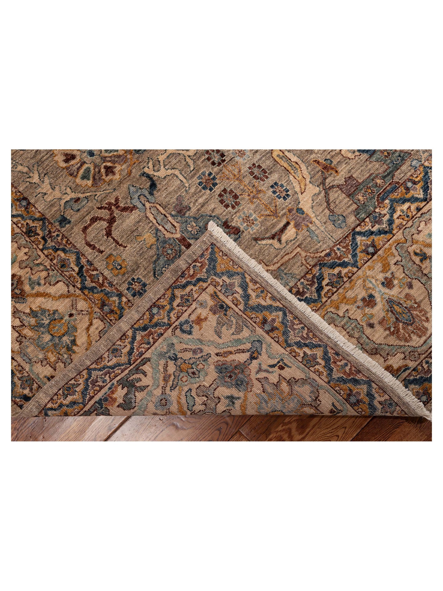 Elvan Nimet Gray Gray 7.11x10.3 Hand Knotted Rug