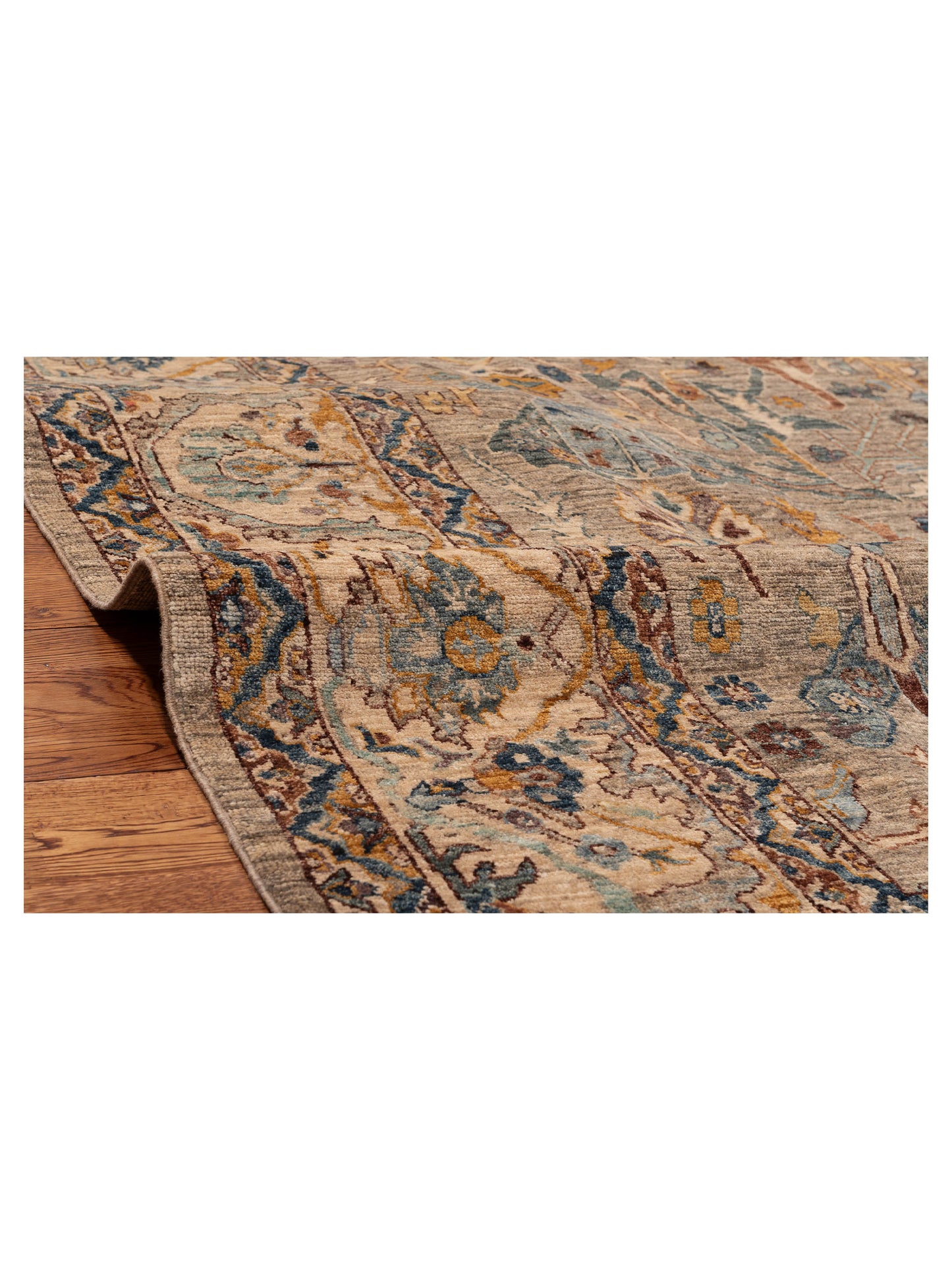 Elvan Nimet Gray Gray 7.11x10.3 Hand Knotted Rug