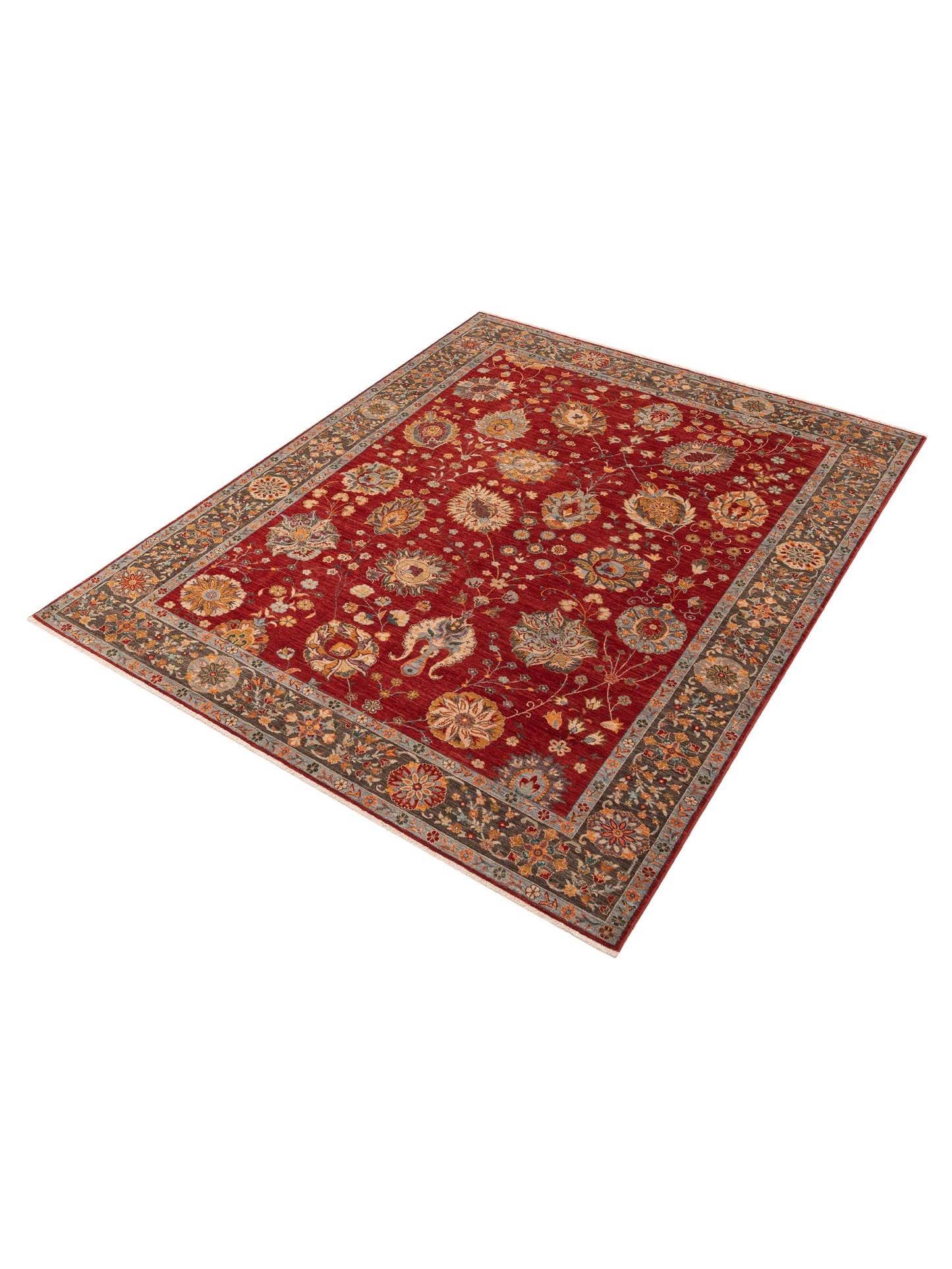 Elvan Hatmi Red Brown 8x9.10 Hand Knotted Rug
