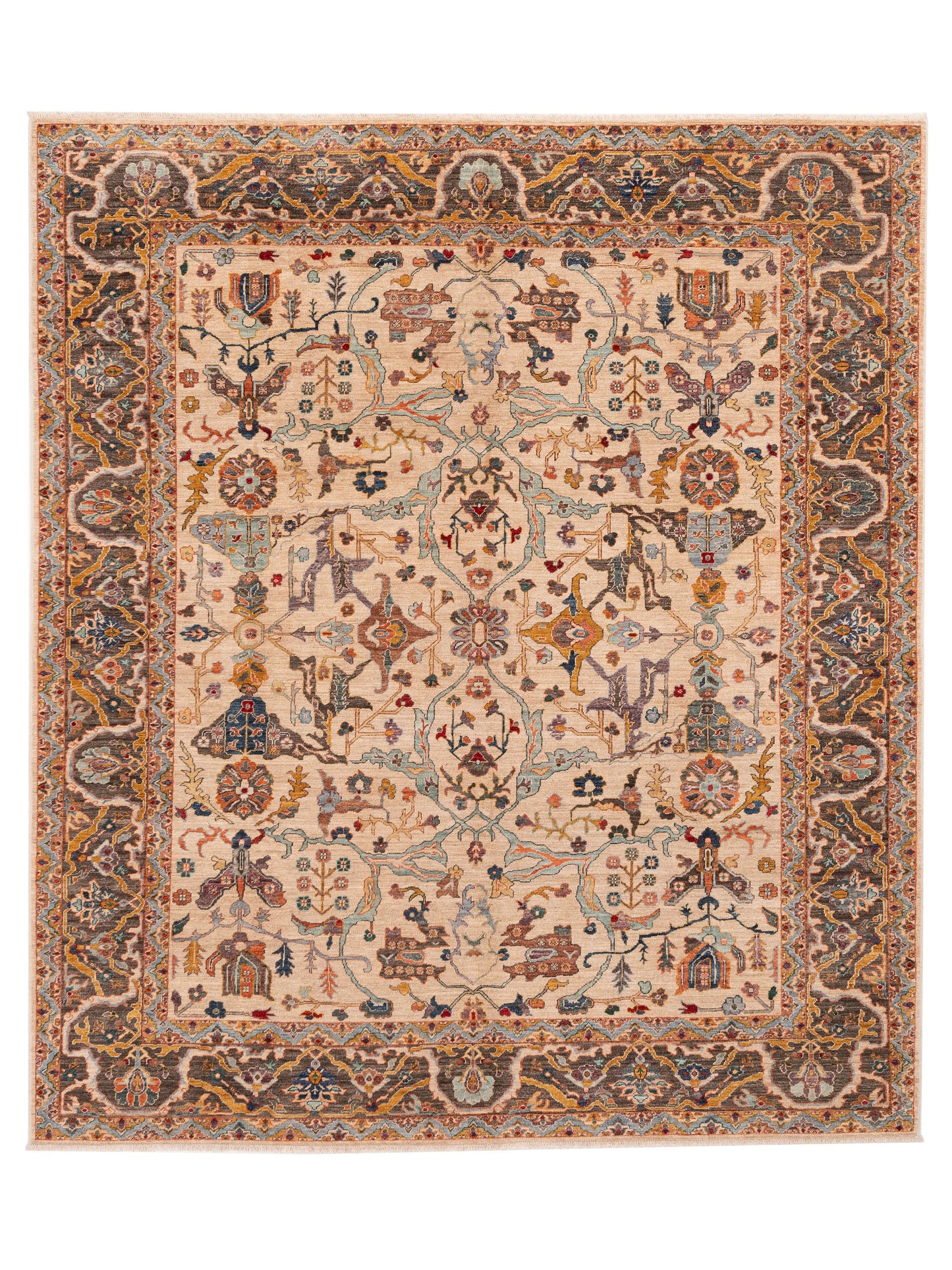 Pasha Elvan Ivory Brown Traditional
