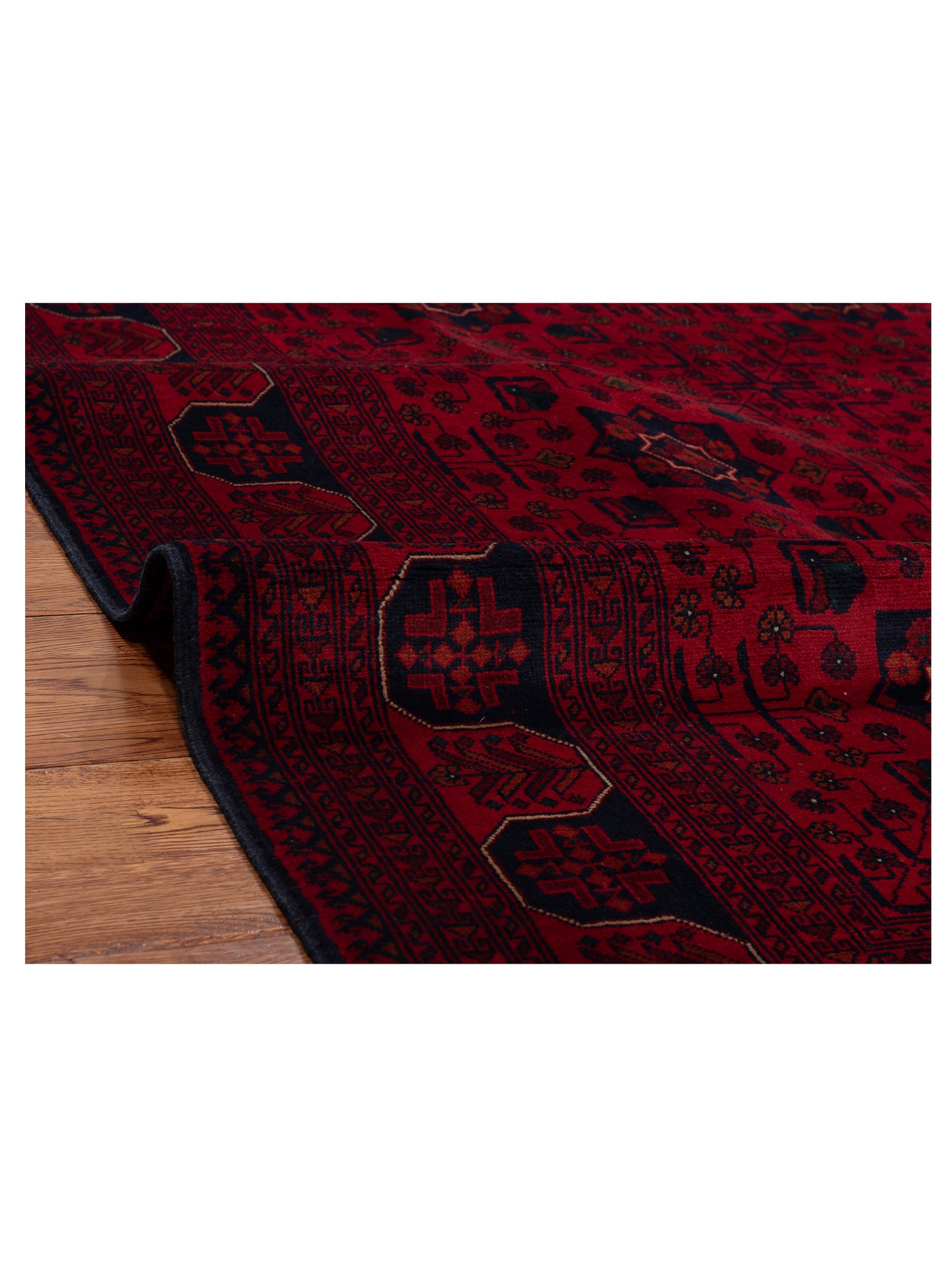 Afghan Belcik 152040 Red Navy 6.7x10.1 Hand Knotted Rug