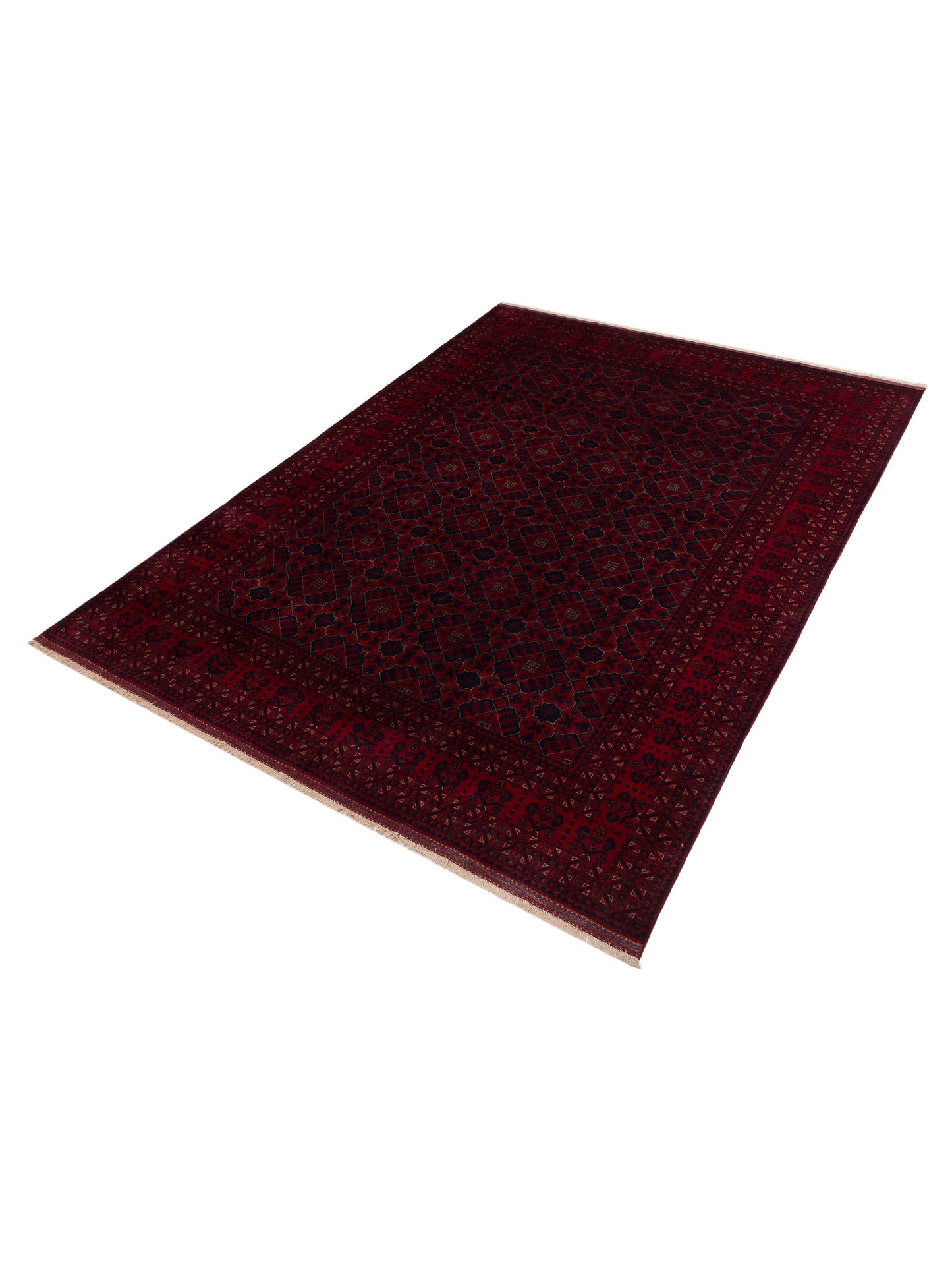 Afghan Belcik 152053 Red Red 9.1x12.1 Hand Knotted Rug