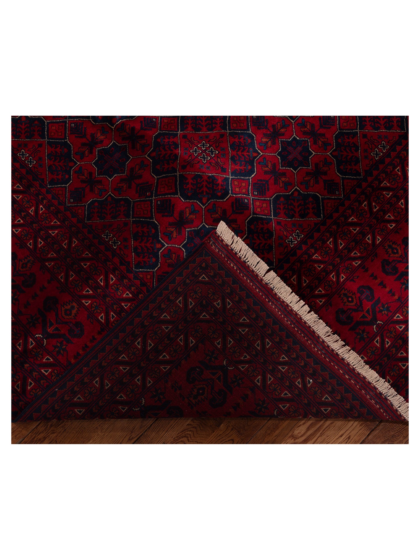 Afghan Belcik 152053 Red Red 9.1x12.1 Hand Knotted Rug