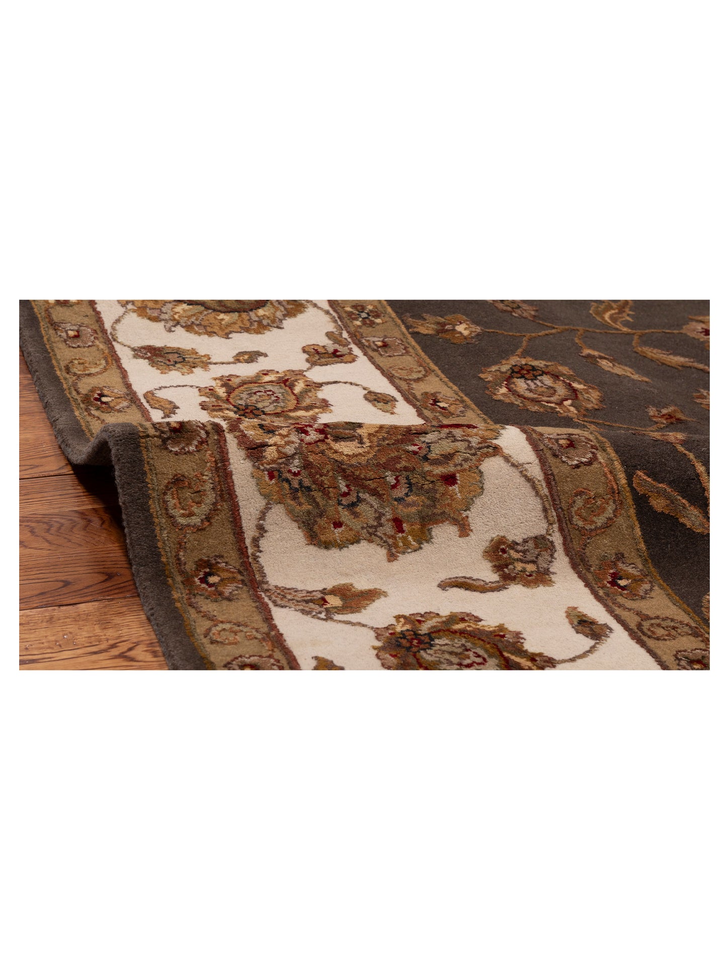 Imperial Silk 152119 Black Ivory 7.10x9.10 Hand Knotted Rug