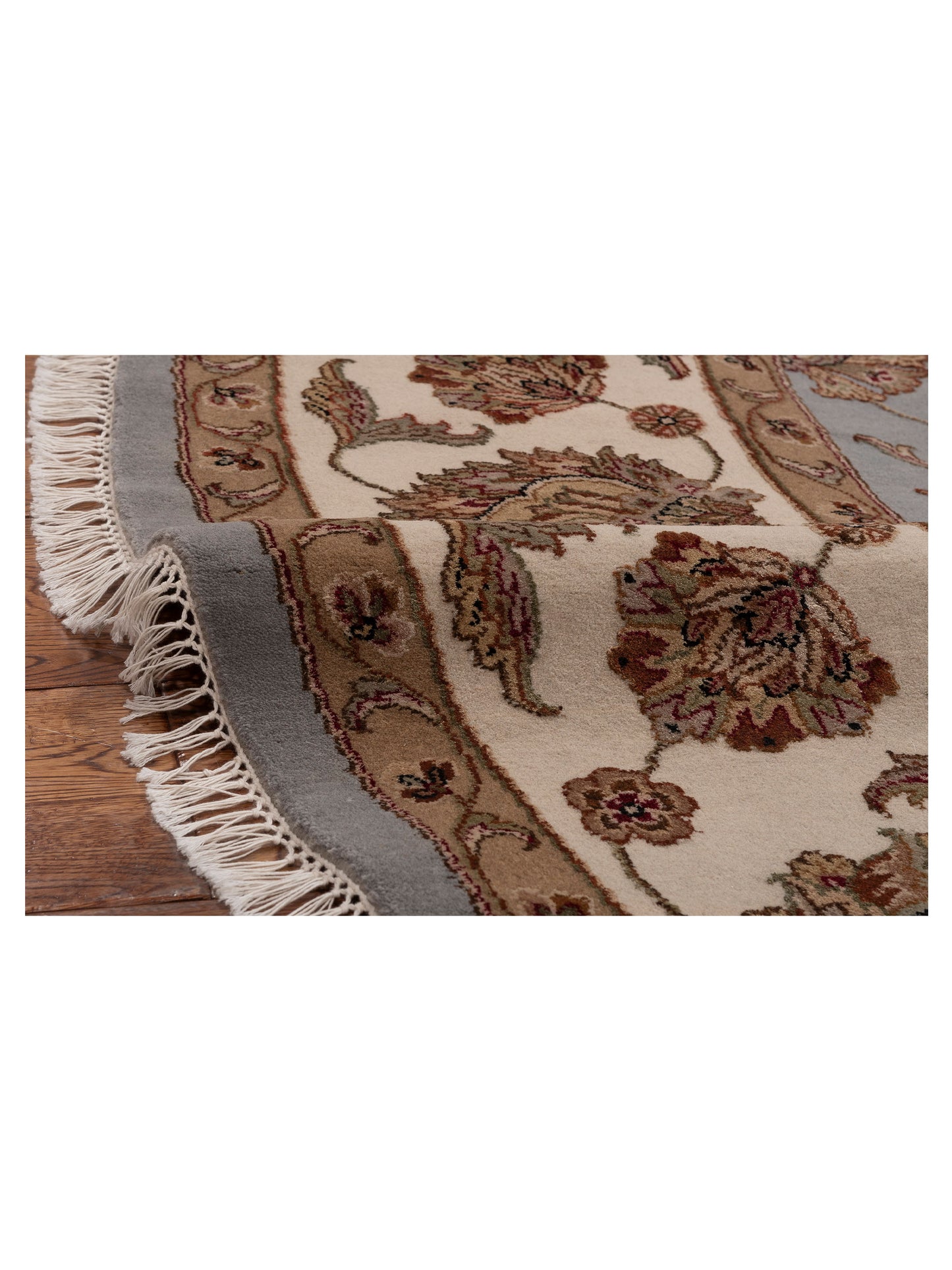 Imperial Silk 152124 Light Gray Ivory 10.1x10.1 Hand Knotted Rug