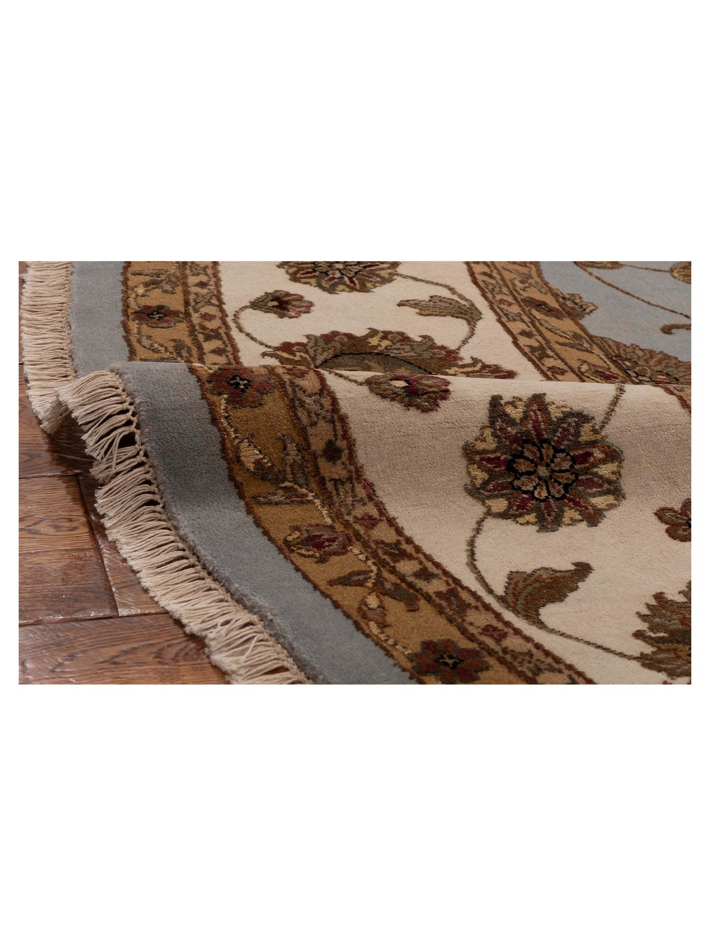 Imperial Silk 152125 Light Gray Ivory 10.2x10.2 Hand Knotted Rug