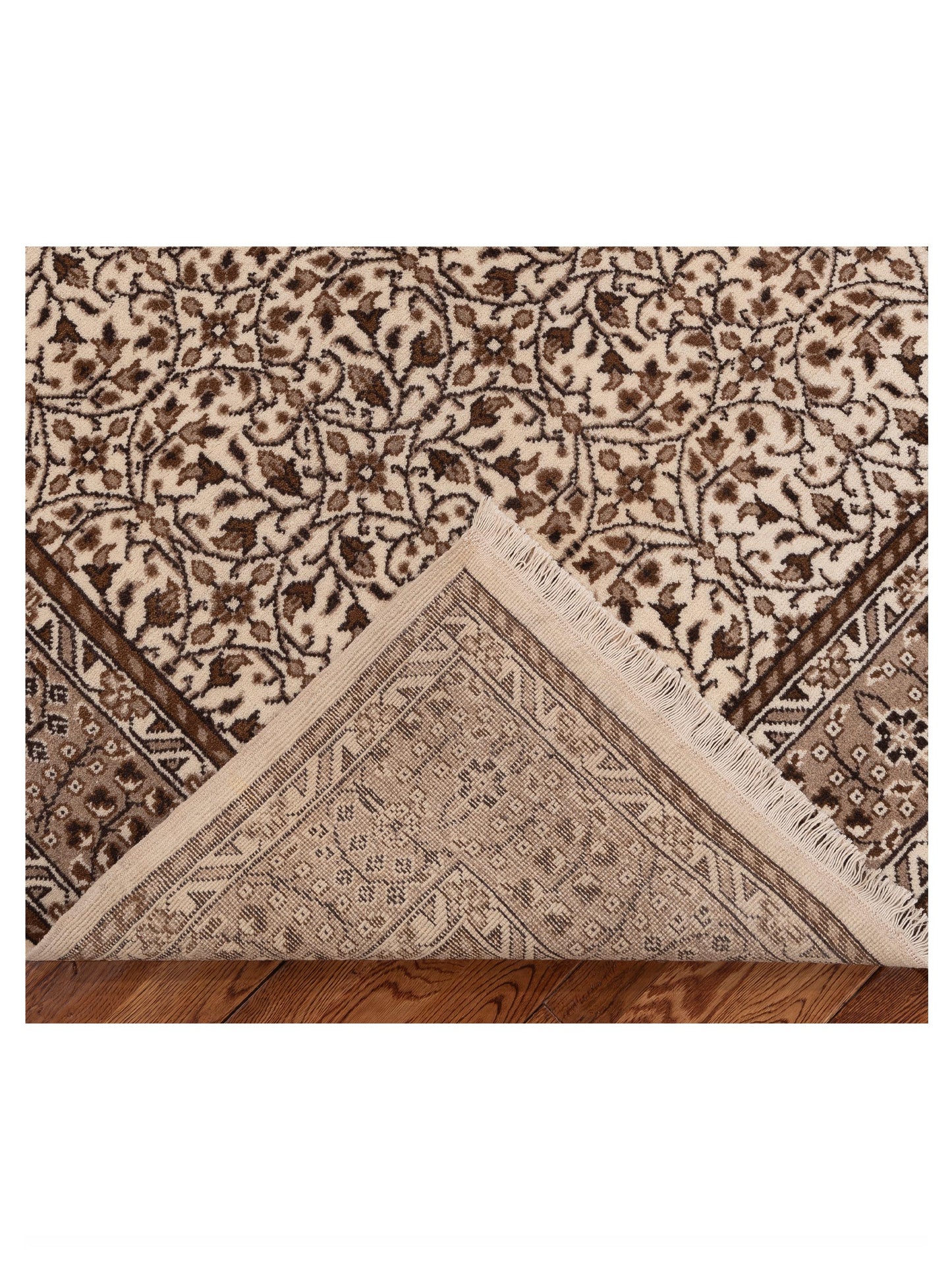 Kayseri 152143 Ivory Light Brown 4.10x6.11 Hand Knotted Rug
