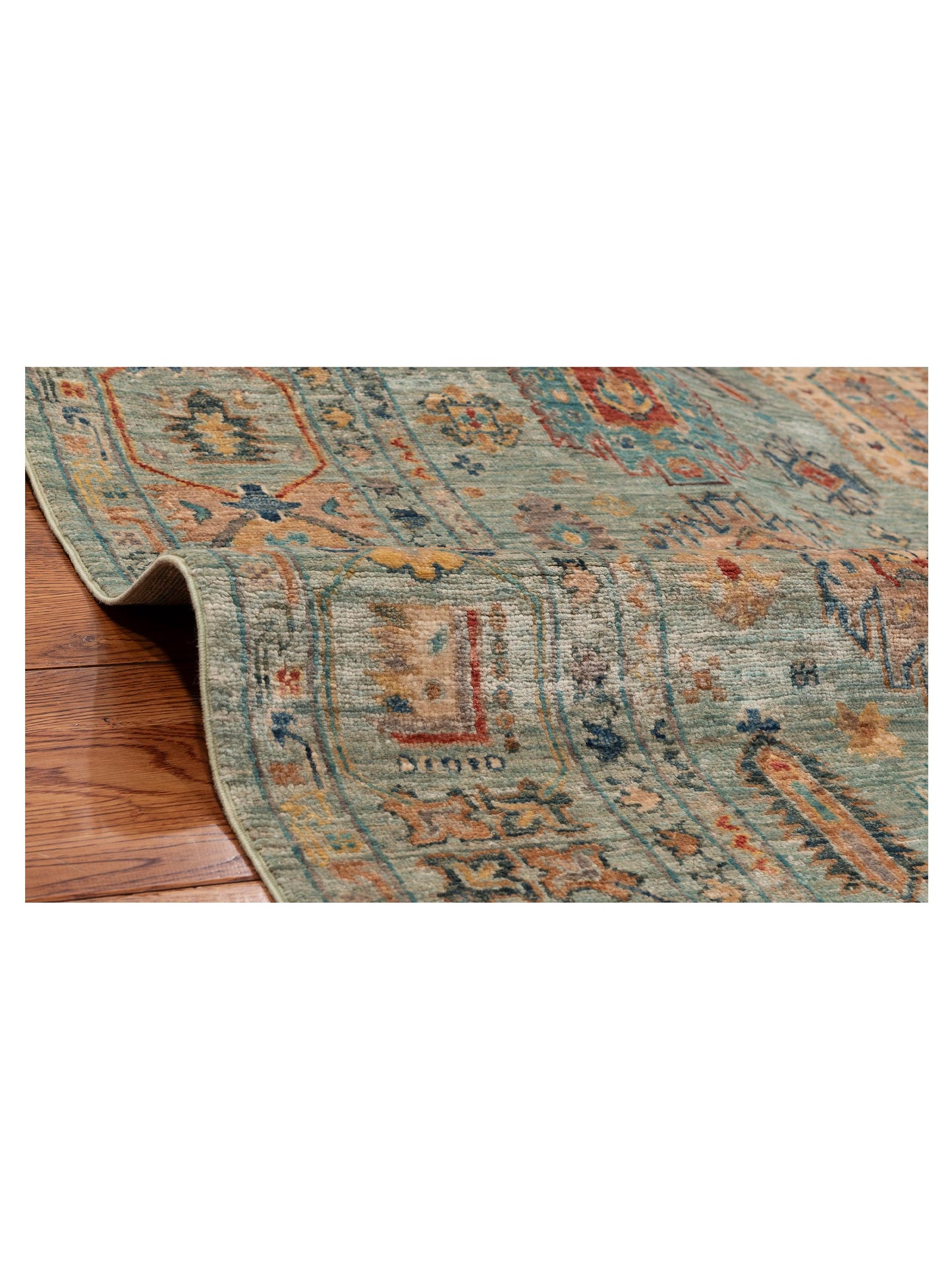 Super Kars 152267 Green Green 5.6x7.7 Hand Knotted Rug