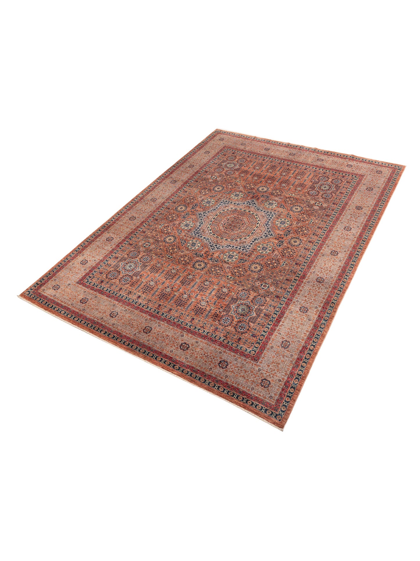 Mamluk 152287 Salmon Multi 9.10x13.7 Hand Knotted Rug