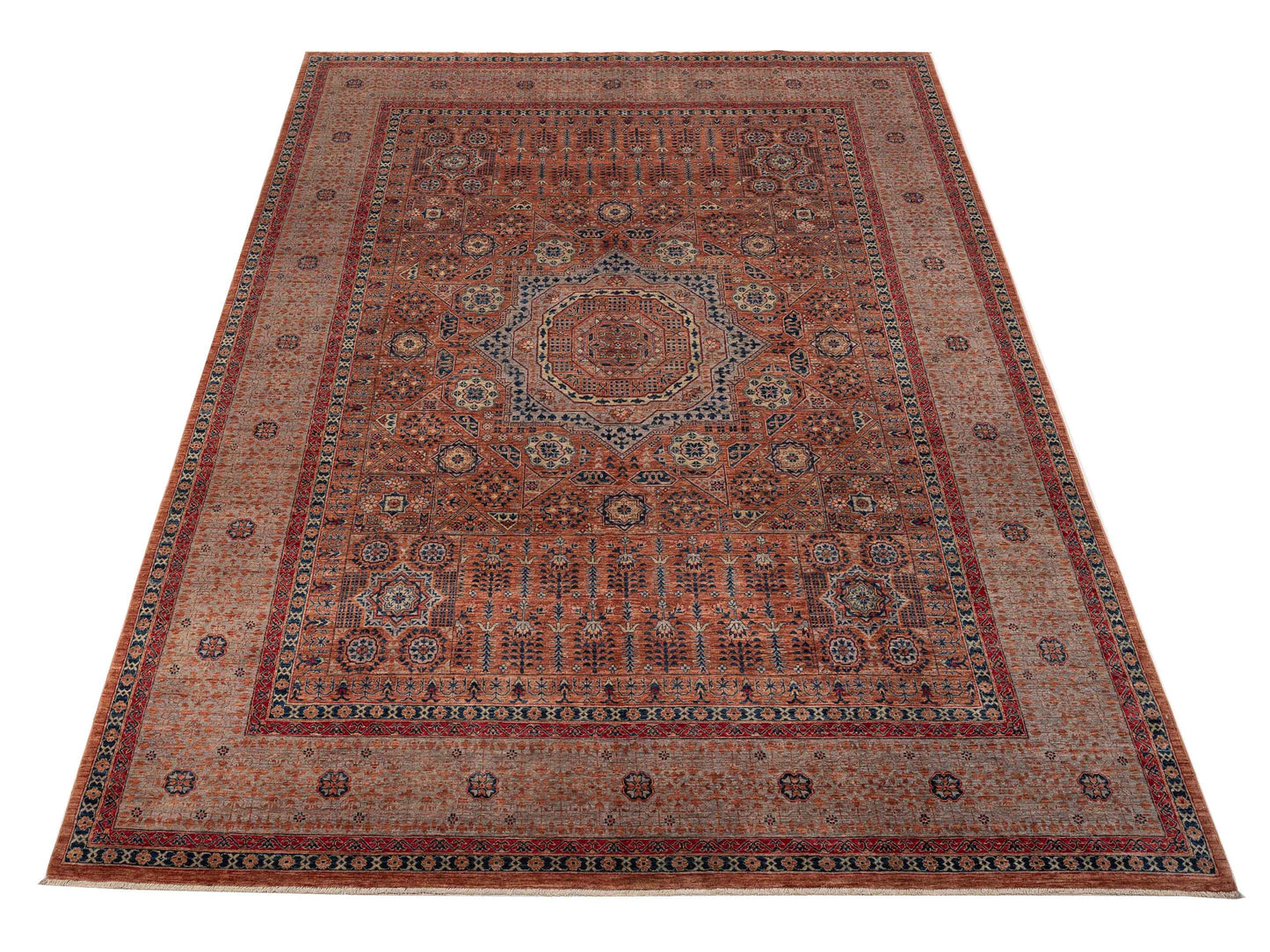 Mamluk 152287 Salmon Multi 9.10x13.7 Hand Knotted Rug