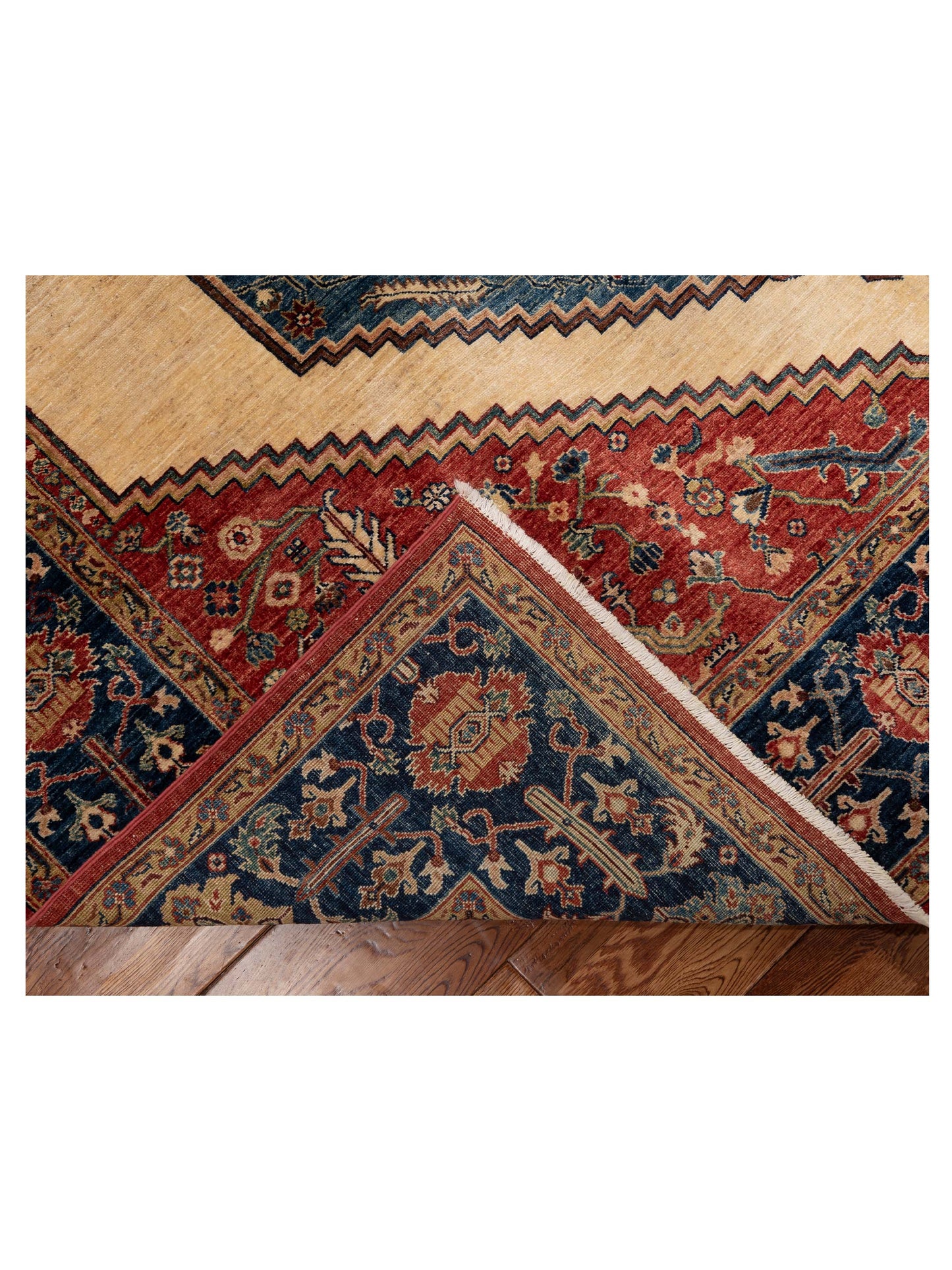 Akcha 152295 Red Navy 8.2x10.1 Hand Knotted Rug