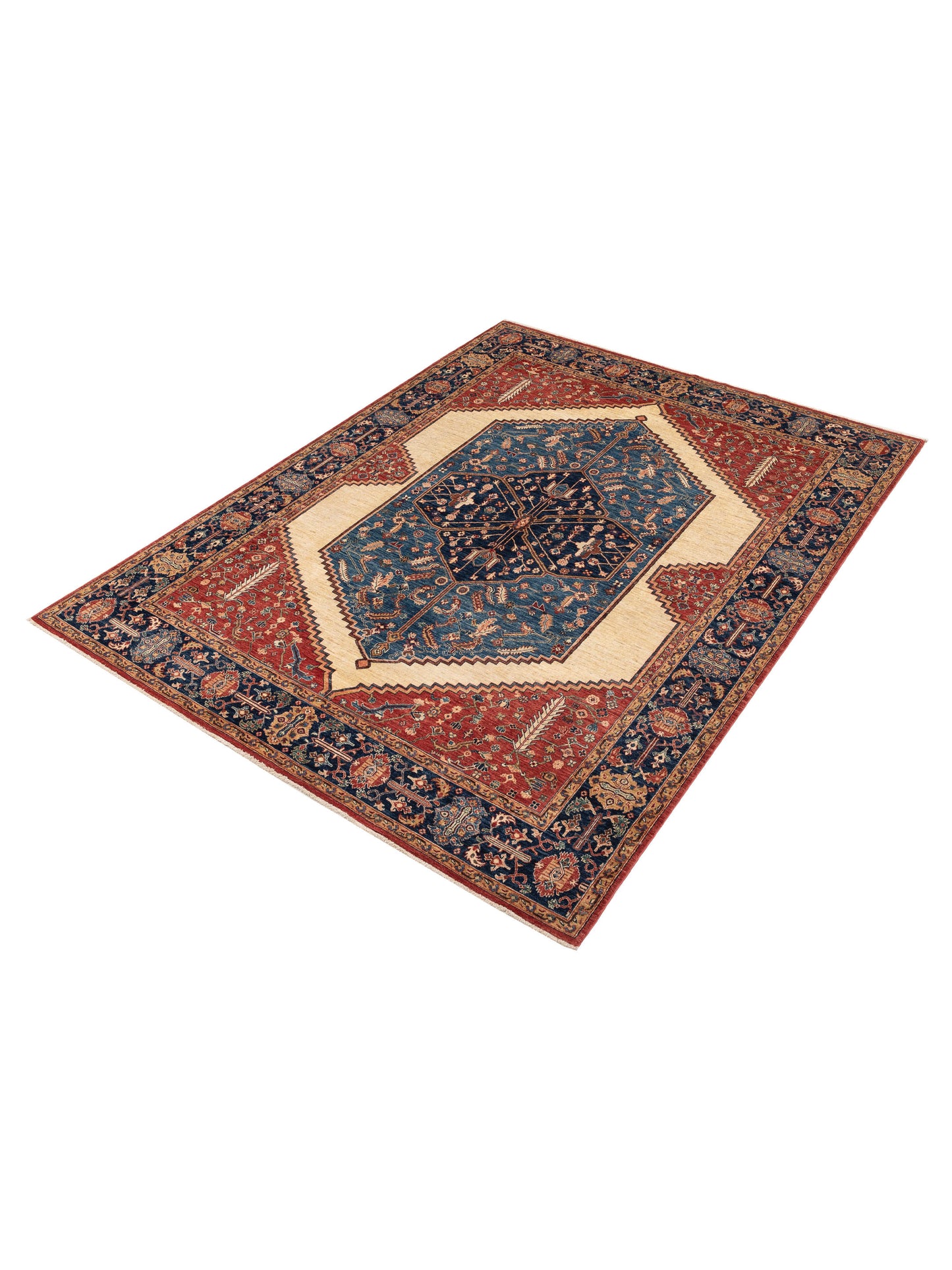 Akcha 152298 Red Navy 8x10.6 Hand Knotted Rug