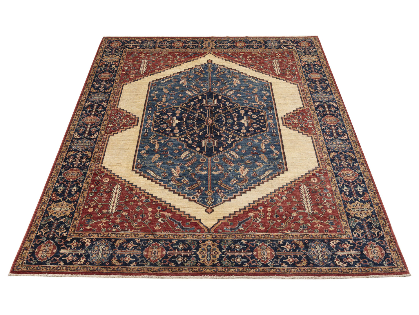 Akcha 152298 Red Navy 8x10.6 Hand Knotted Rug