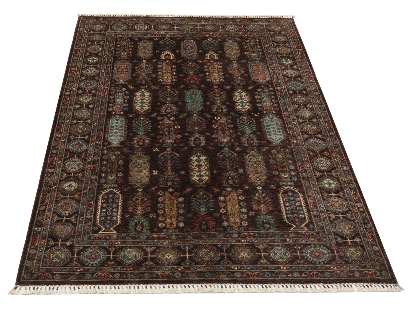Sultan 152313 Dark Brown 6.7x10 Hand Knotted Rug