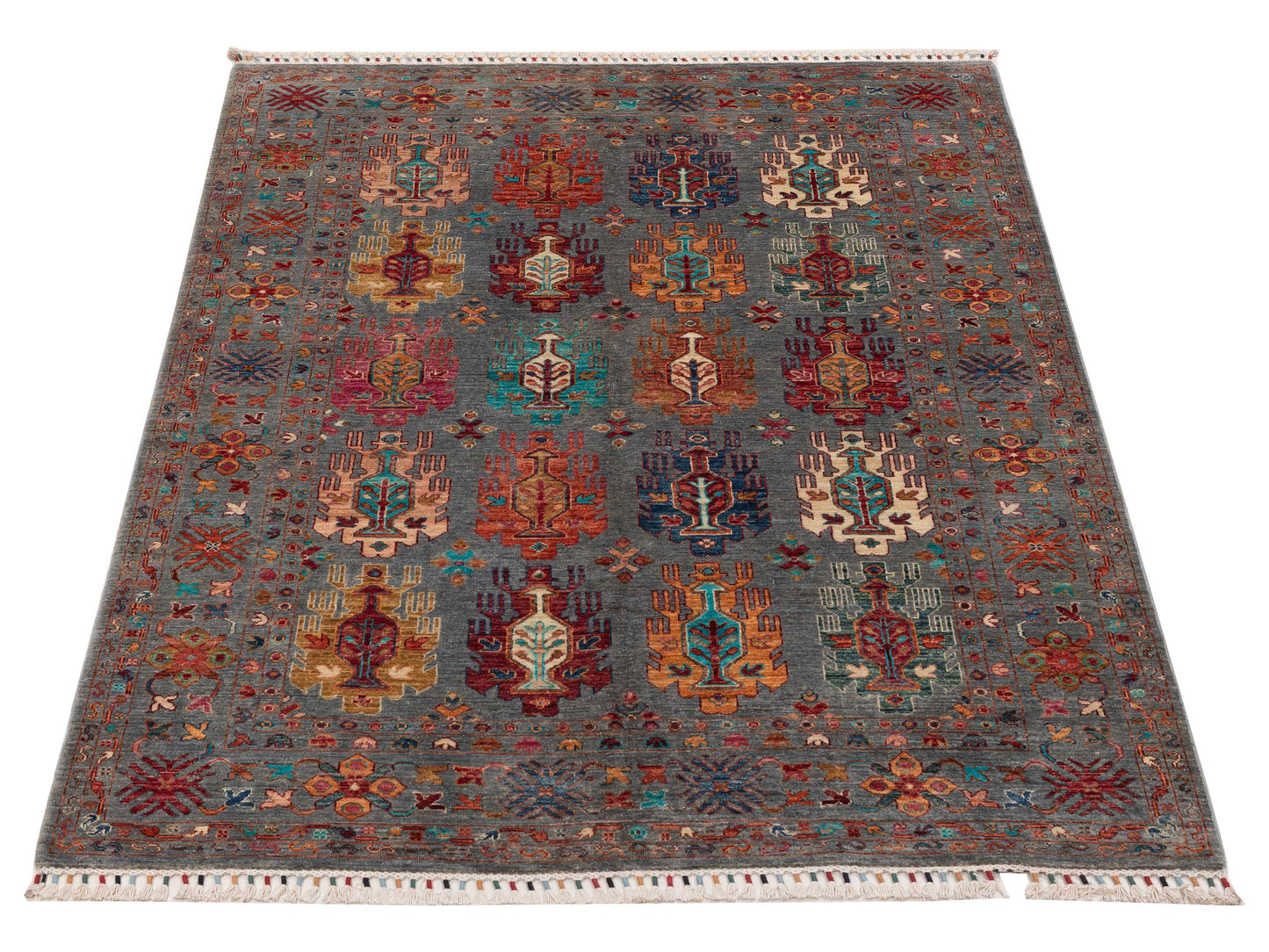Sultan 152317 Gray 5.8x7.11 Hand Knotted Rug