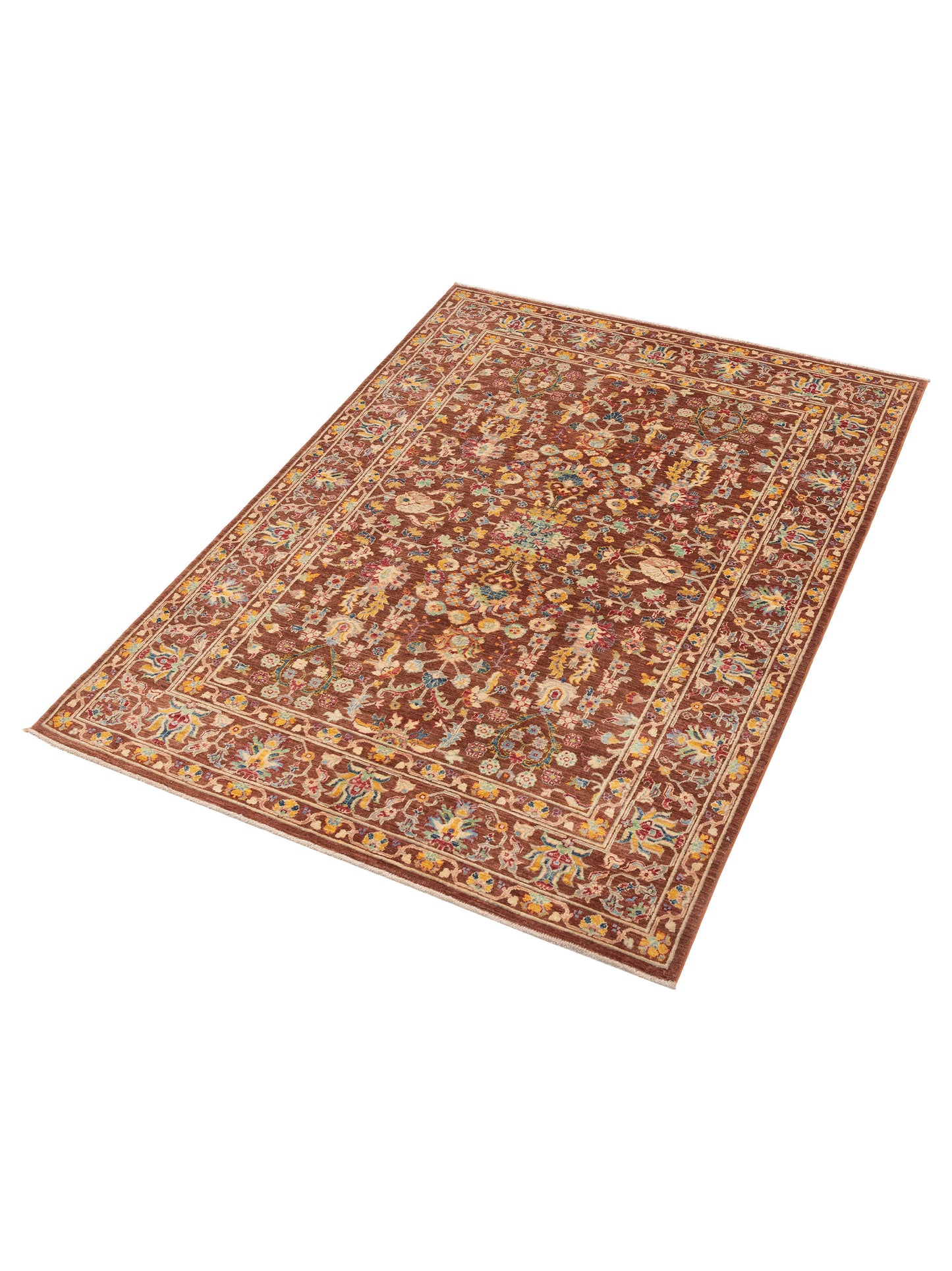 Sultan 152319 Brown Brown 5.10x8.1 Hand Knotted Rug