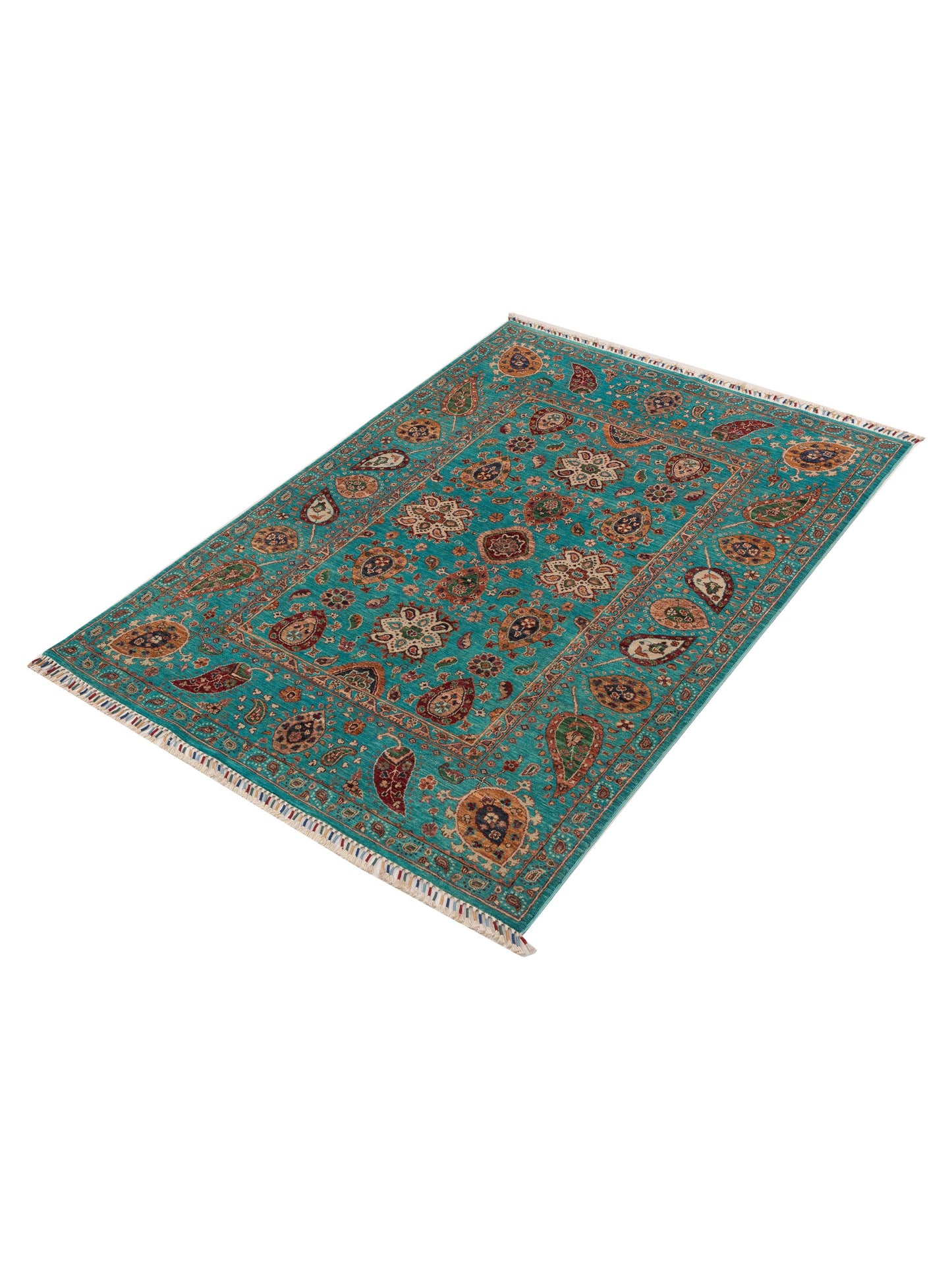 Sultan 152328 Turquoise Turquoise 5.7x8 Hand Knotted Rug
