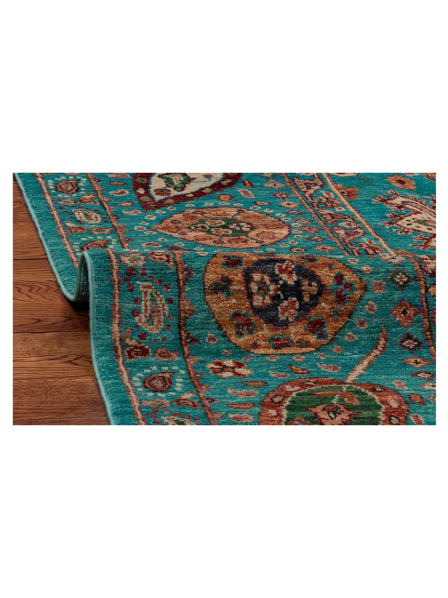 Sultan 152328 Turquoise Turquoise 5.7x8 Hand Knotted Rug