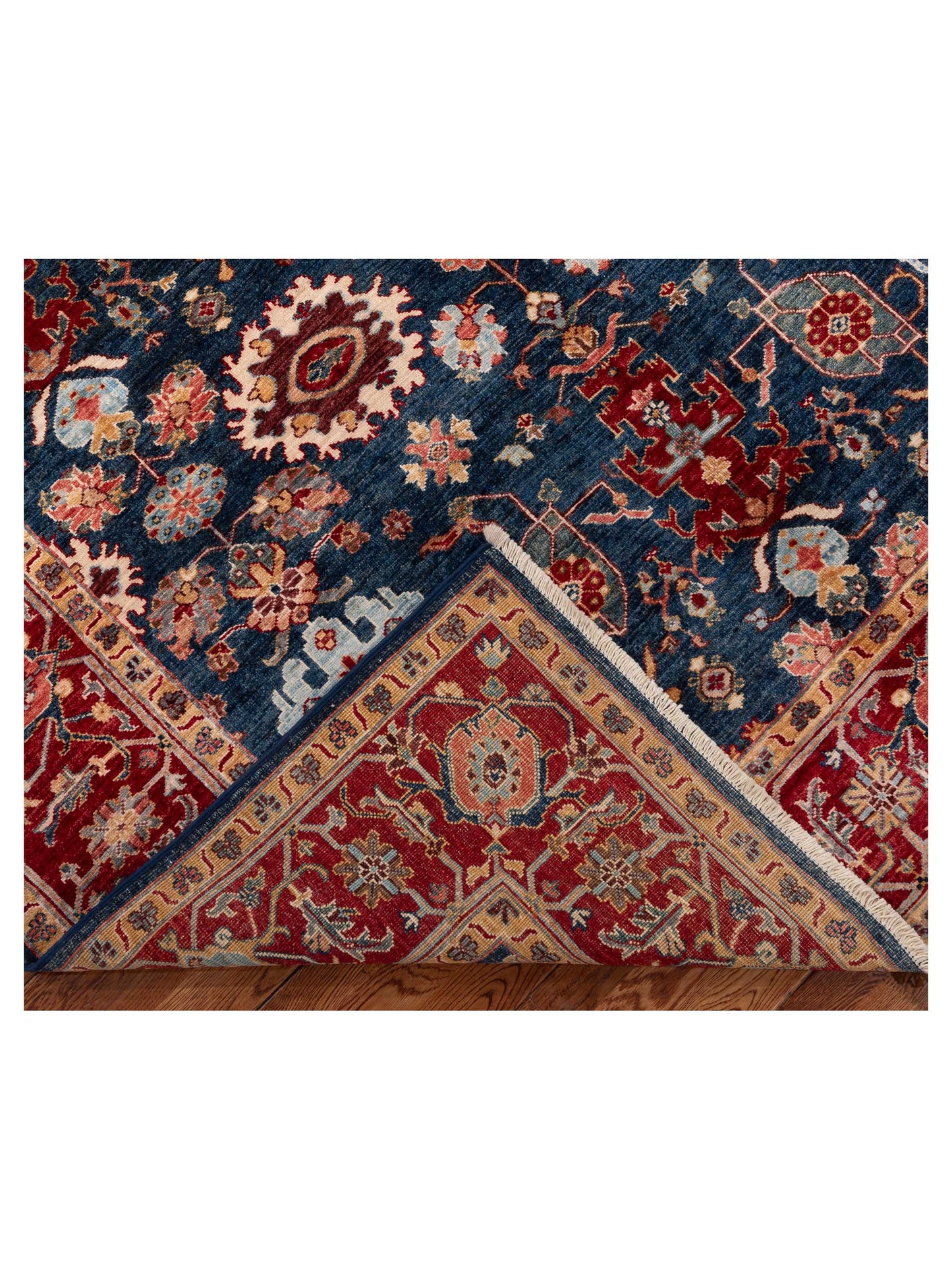 Sultan 152352 Dark Blue Red 6.4x8.10 Hand Knotted Rug