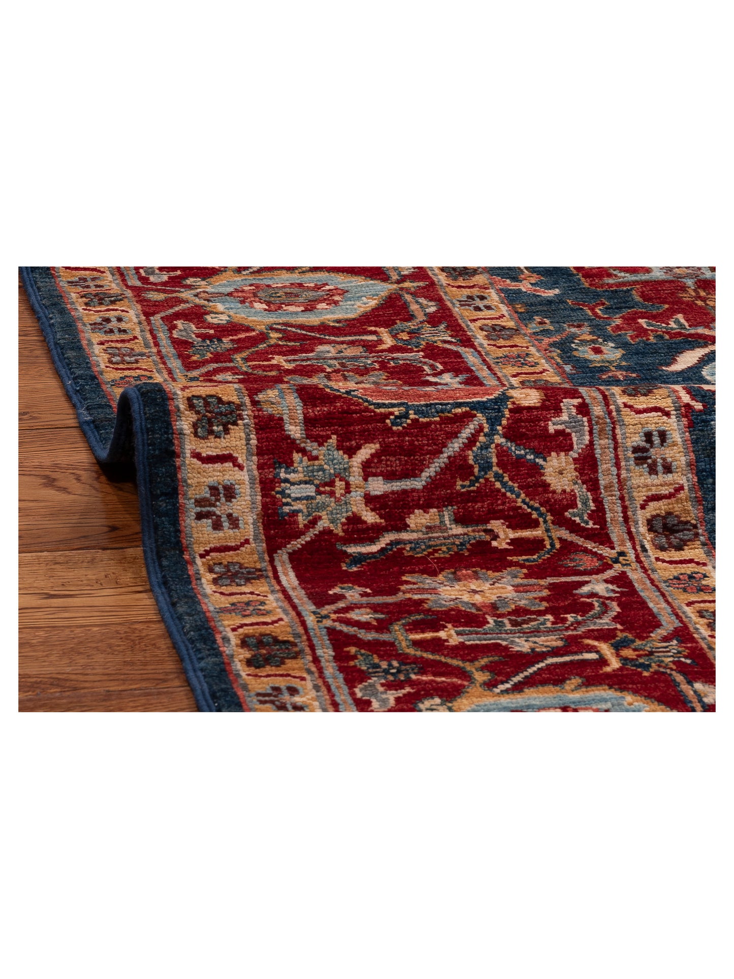 Sultan 152352 Dark Blue Red 6.4x8.10 Hand Knotted Rug