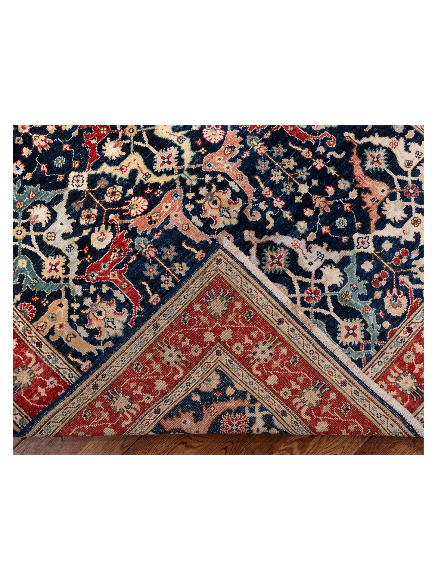 Sultan 152359 Dark Blue Red 5x6.7 Hand Knotted Rug