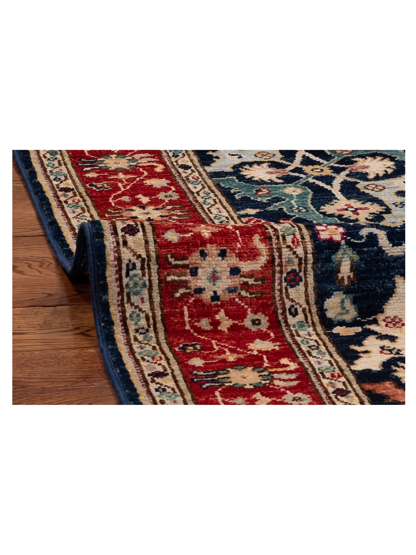 Sultan 152359 Dark Blue Red 5x6.7 Hand Knotted Rug