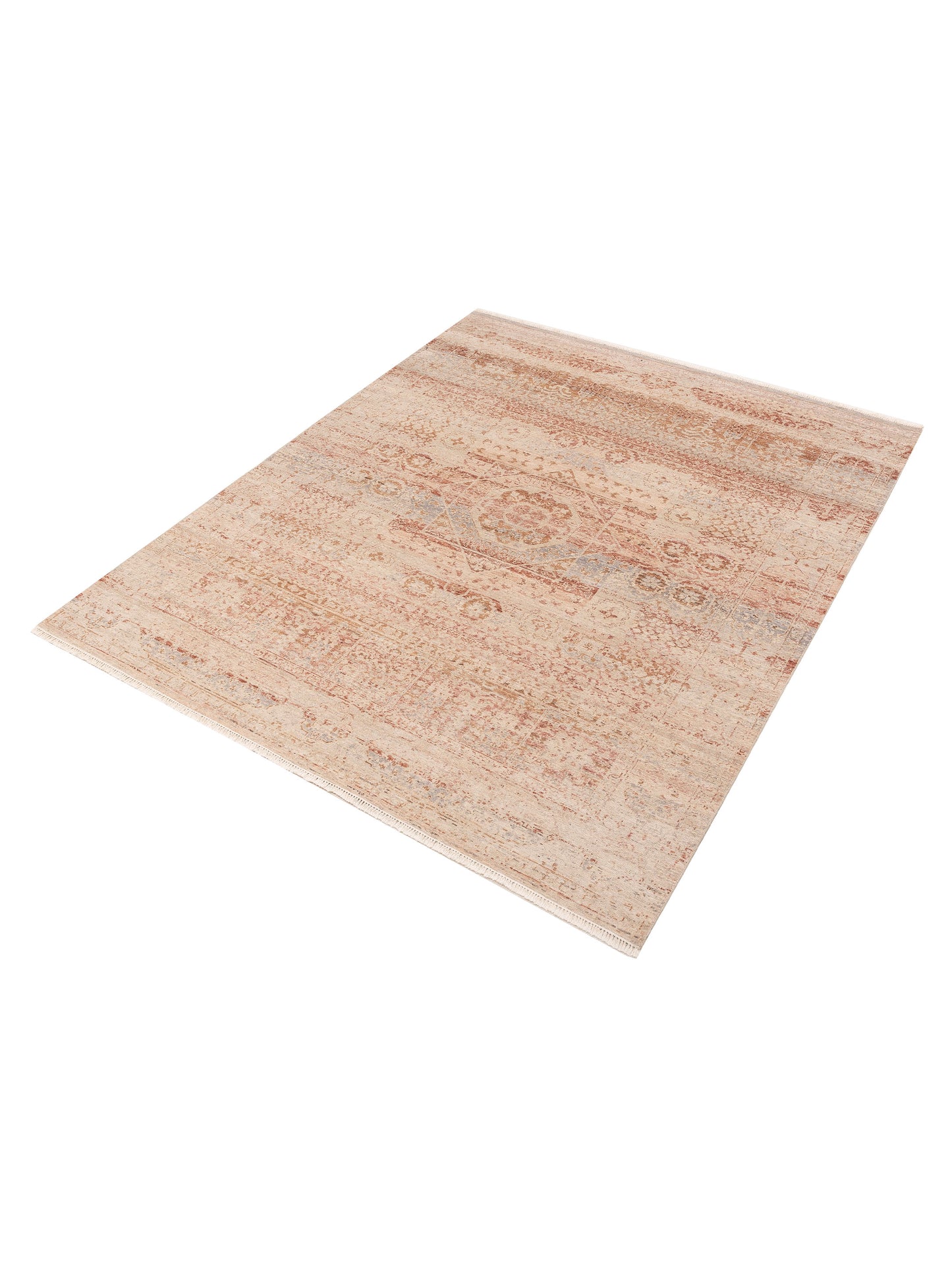 Vintage Revival 152401 Beige Rust 8.3x9.11 Hand Knotted Rug