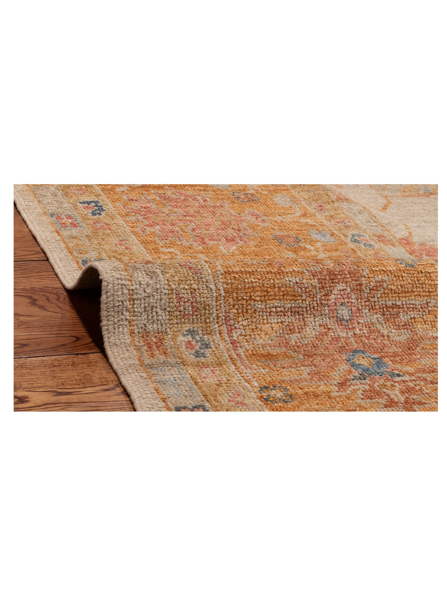 Angora Oushak 152411 Ivory Orange 11.10x15.4 Hand Knotted Rug