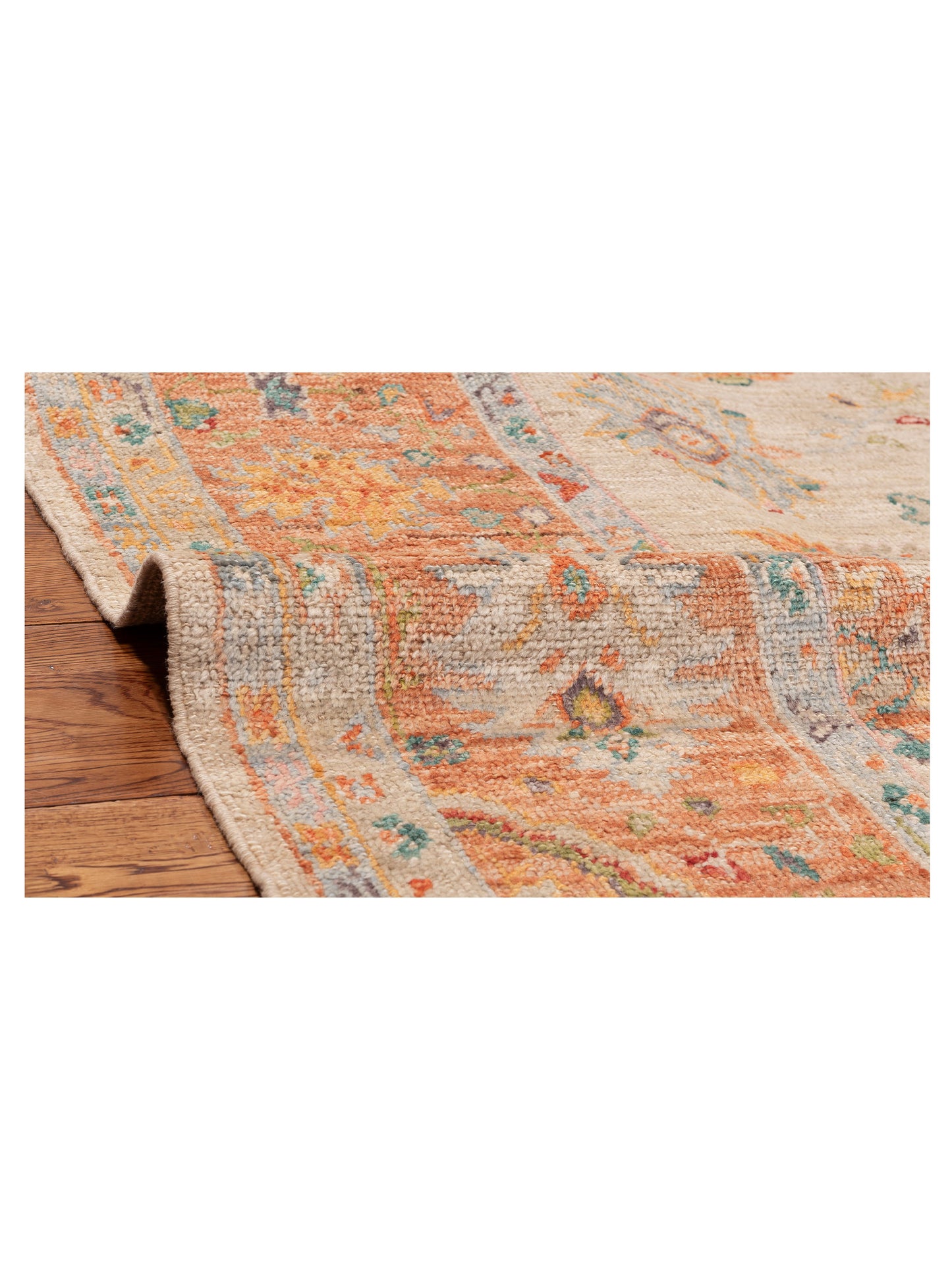 Angora Oushak 152414 Beige Orange 8x10.5 Hand Knotted Rug