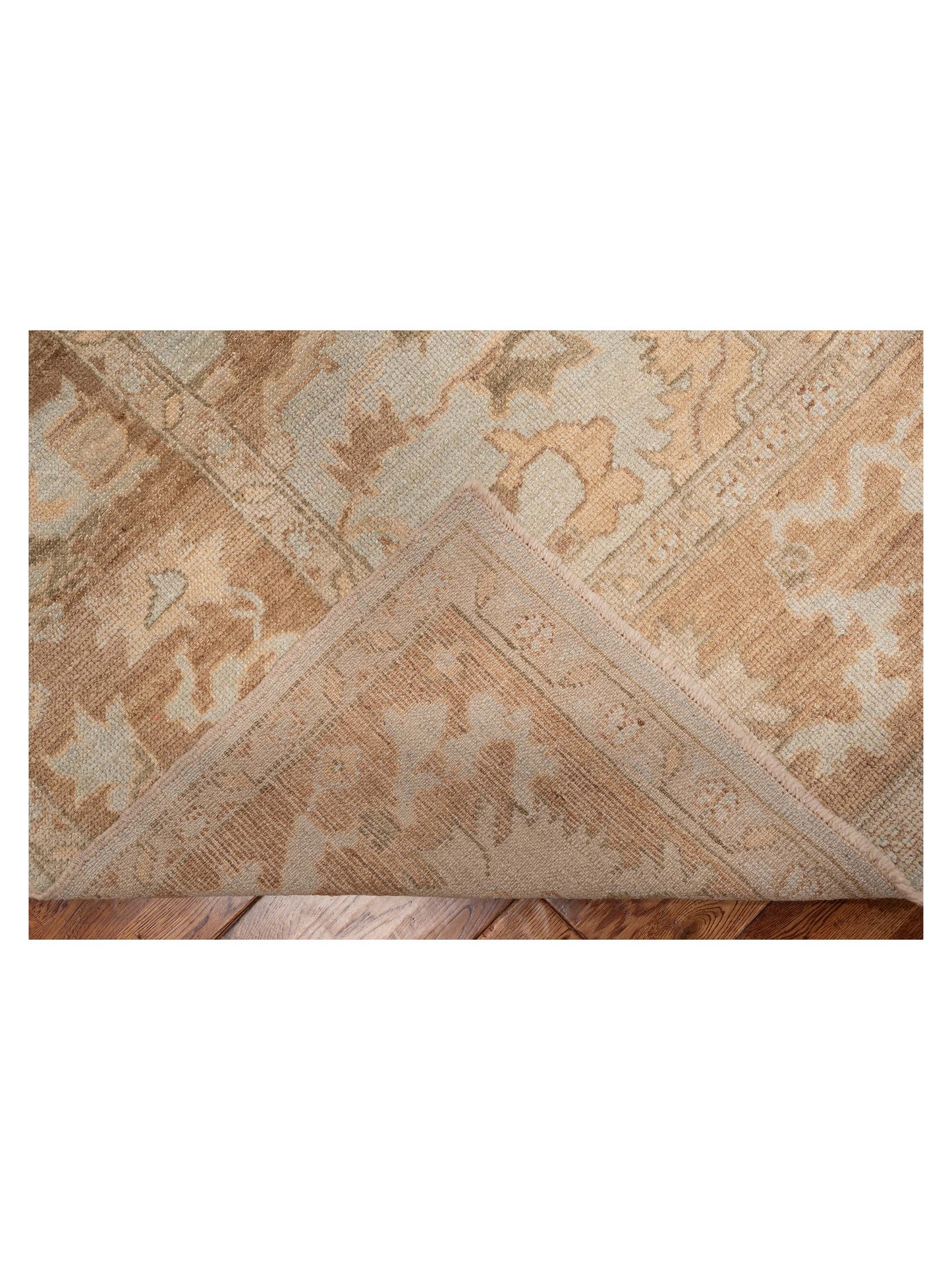 Angora Oushak 152416 Blue Brown 9.11x11.8 Hand Knotted Rug