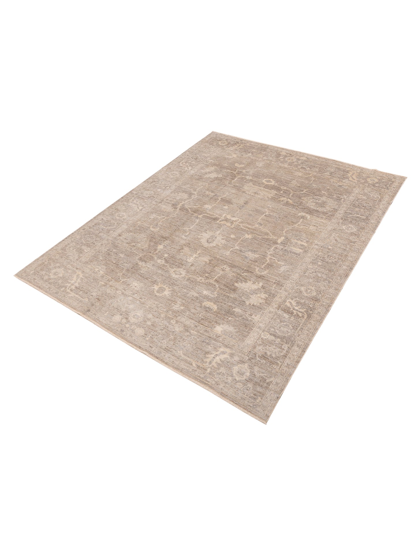 Angora Oushak 152417 Beige Beige 9.1x11.9 Hand Knotted Rug