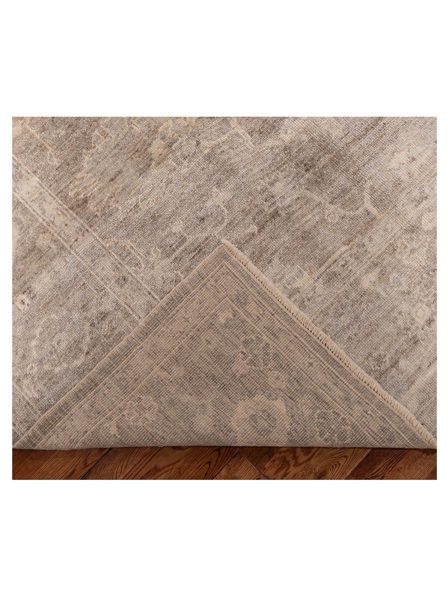 Angora Oushak 152417 Beige Beige 9.1x11.9 Hand Knotted Rug