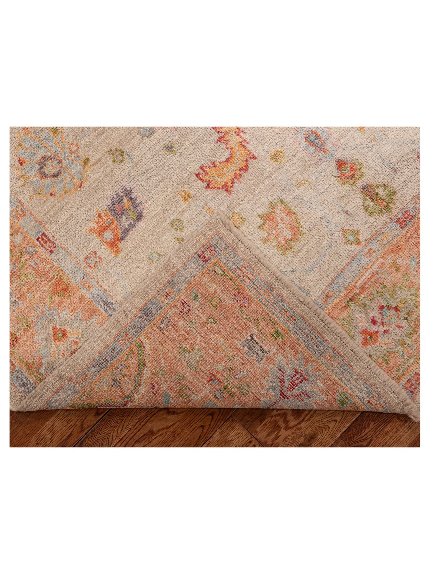 Angora Oushak 152431 Beige Orange 6.1x9.7 Hand Knotted Rug